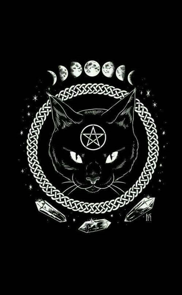 Witchy Black Cat For Iphone Screens Background