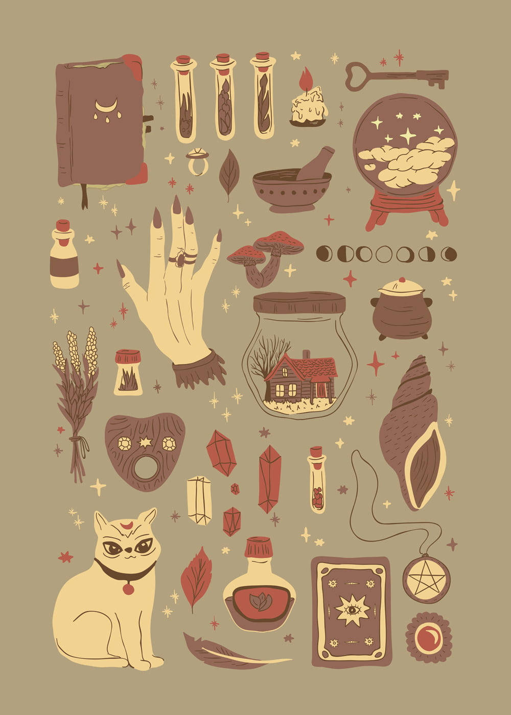 Witchy Elements For Iphone Screens Background