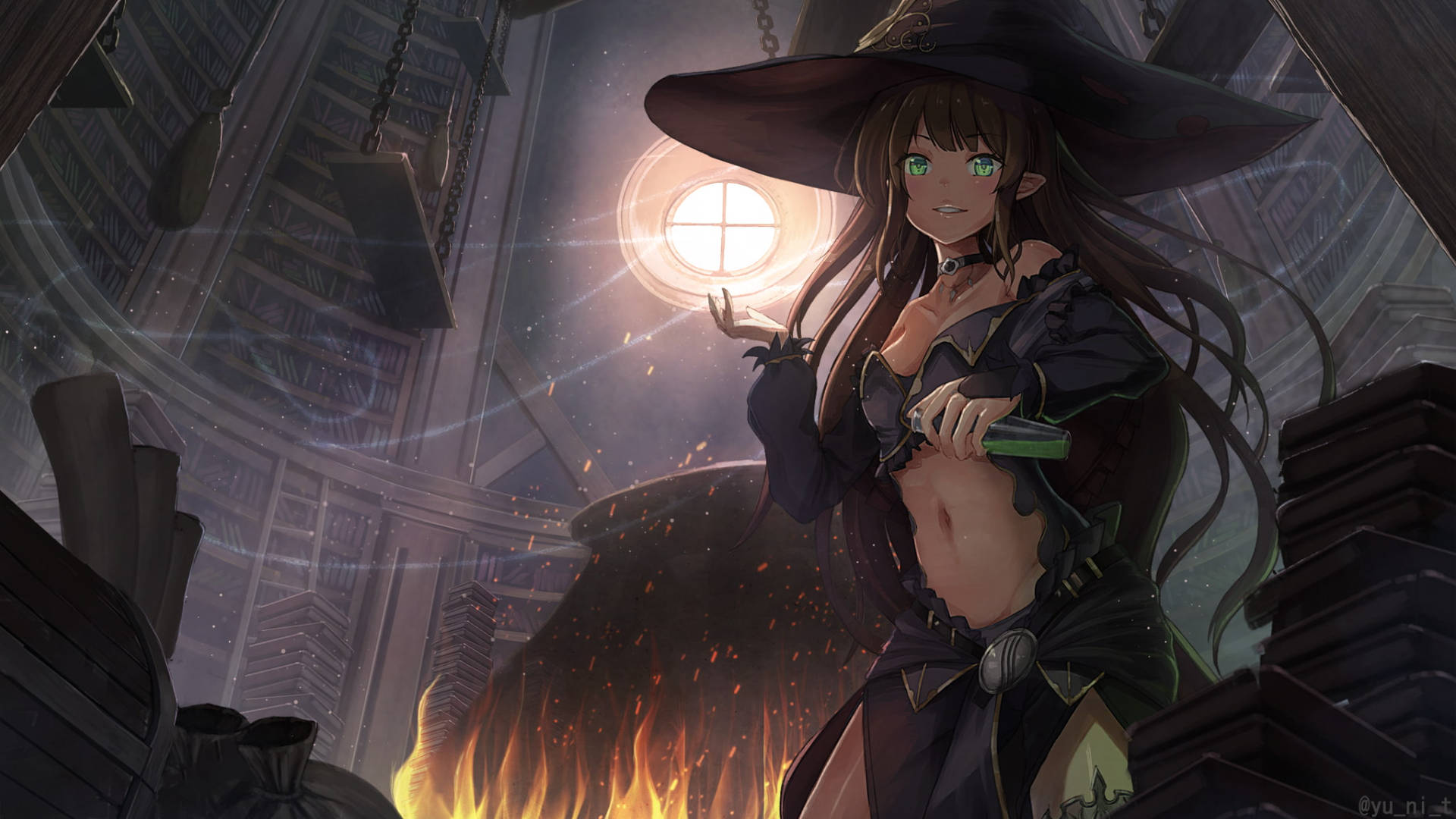Witchy Green Eyes Anime Girl