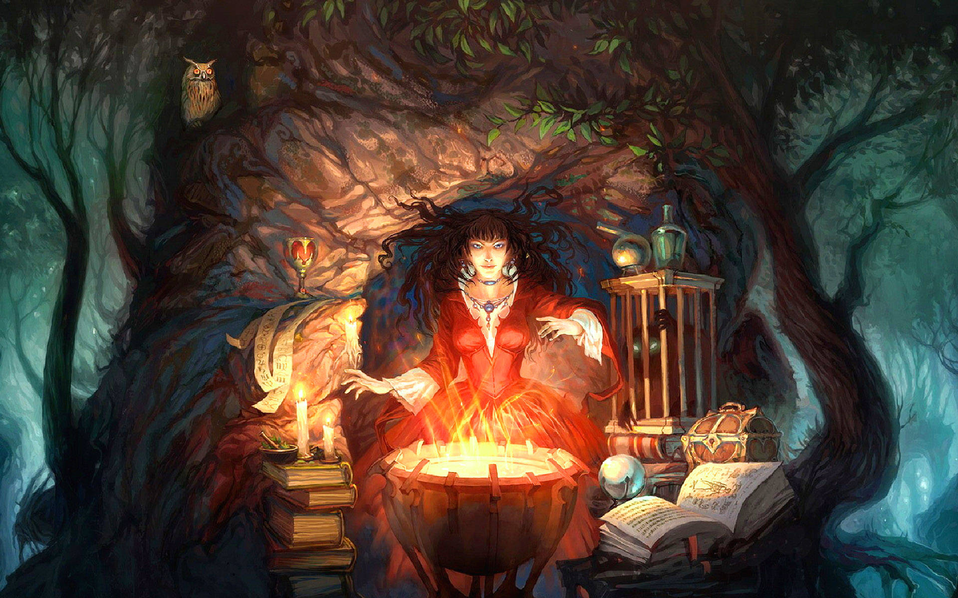 Witchy Magic Cauldron Background