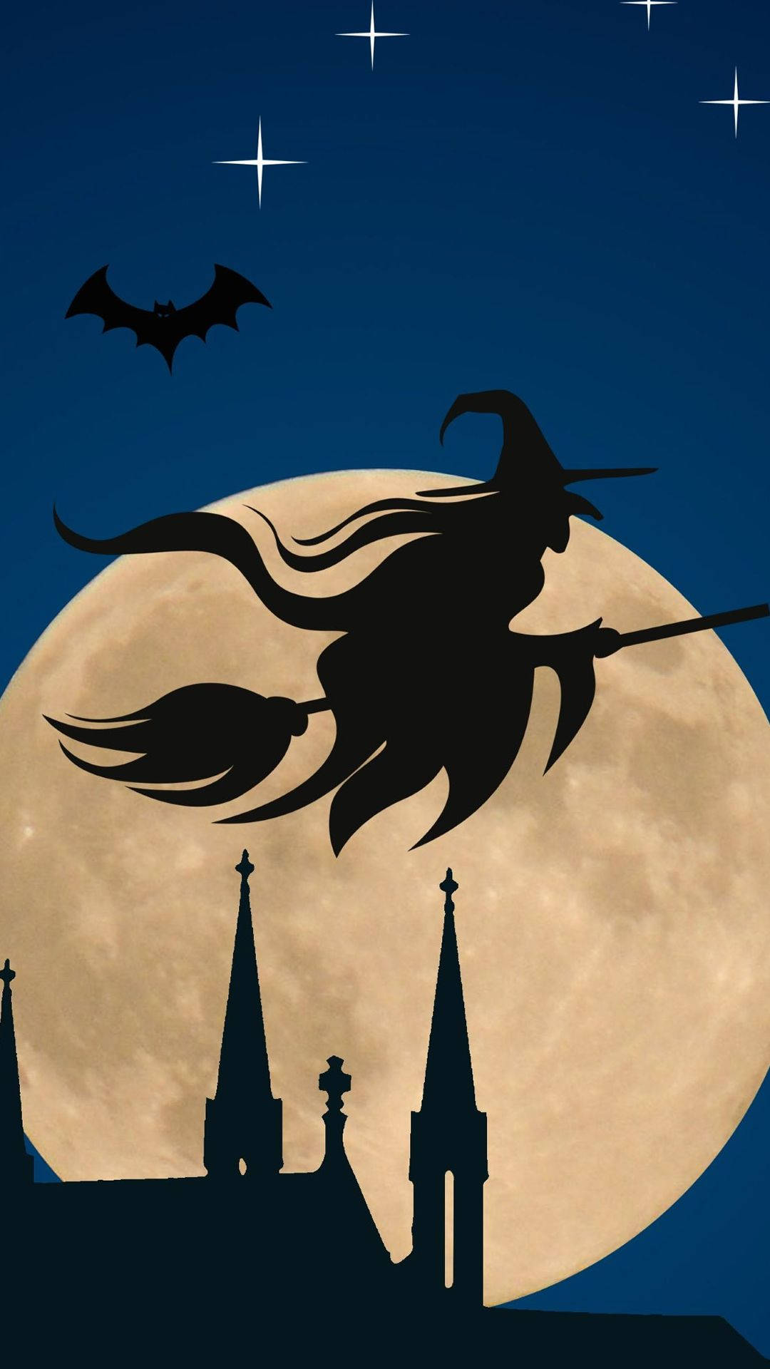 Witchy Night Flight For Iphone Screens Background