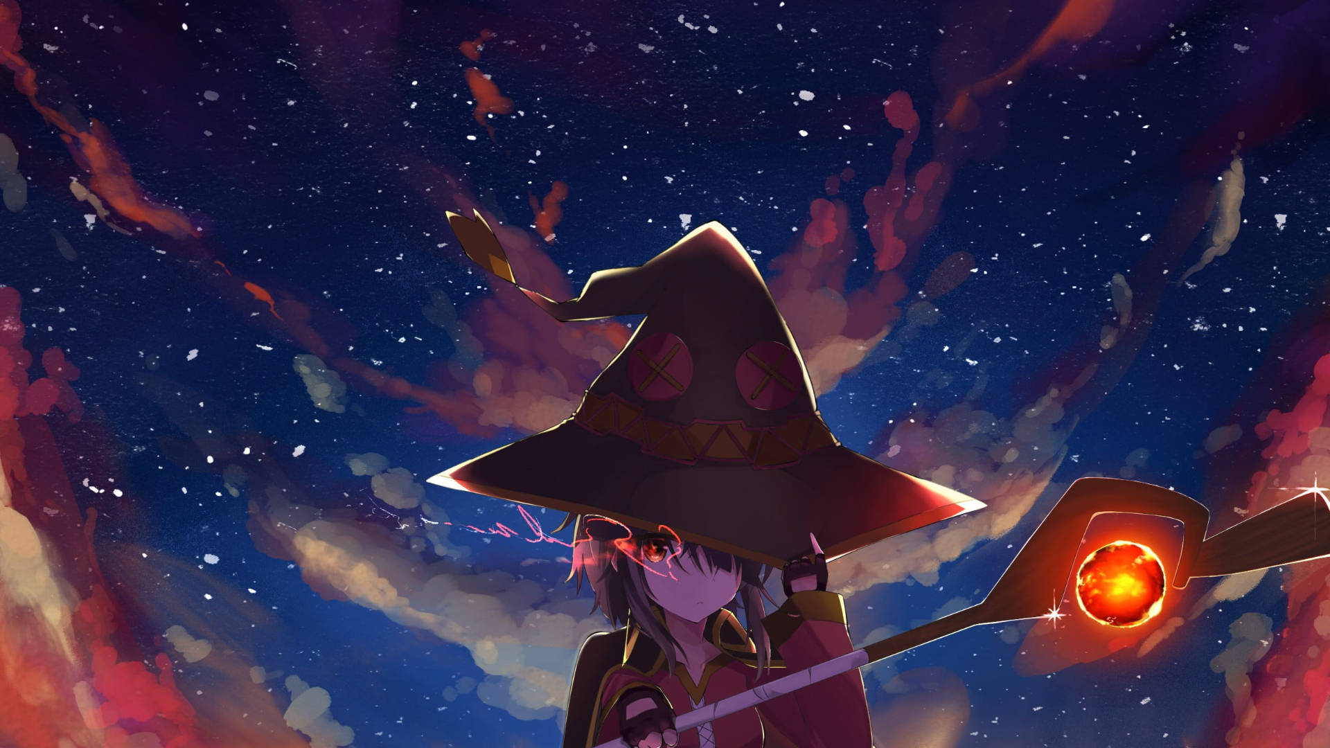 Witchy No Face Anime Girl Background