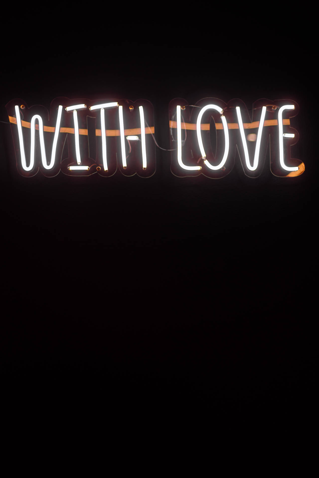 With Love White Neon Aesthetic Background