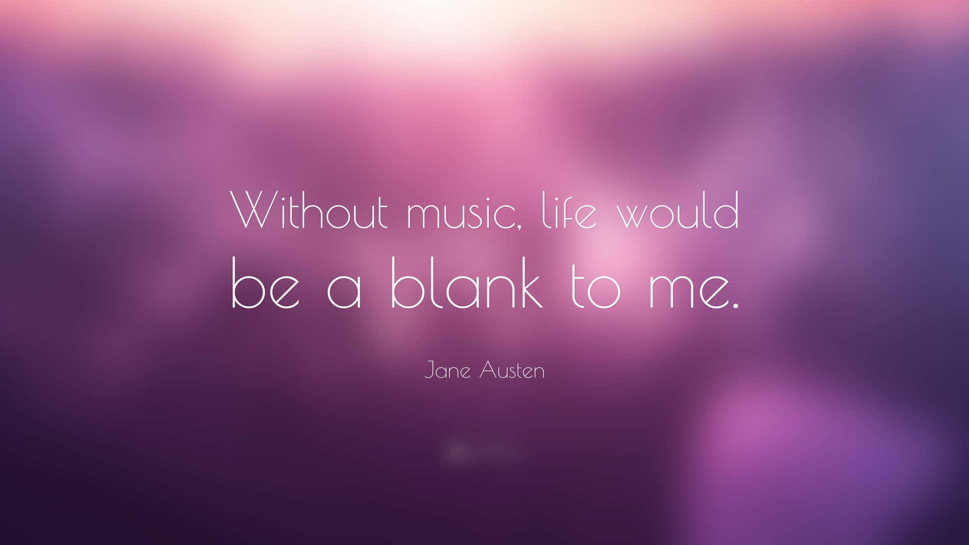 Without Music Jane Austen Quote Background