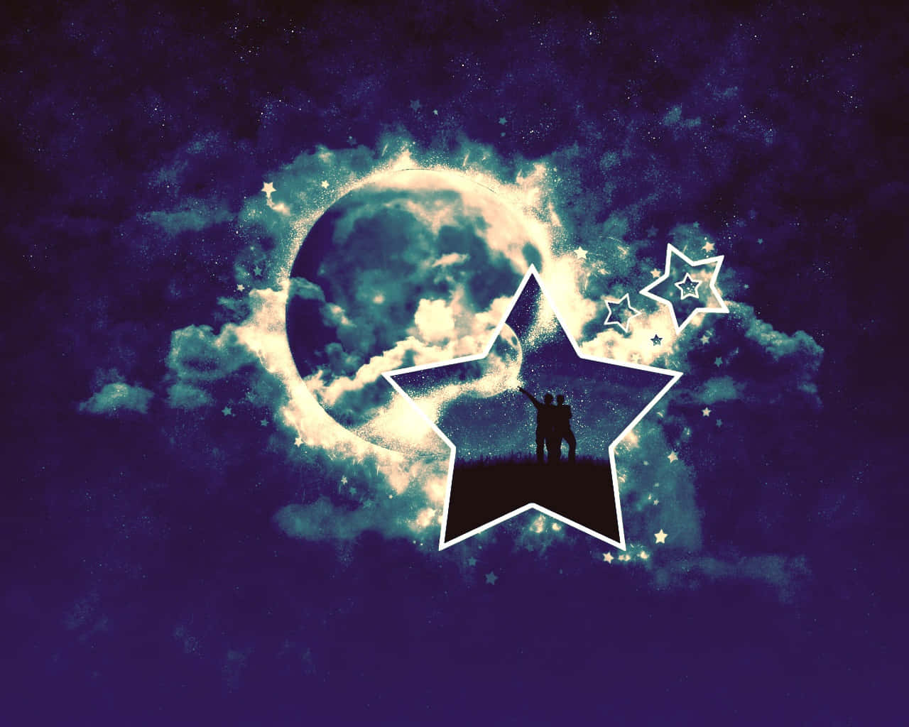 Witness The Beauty Of A Full Moon Lit Night Background