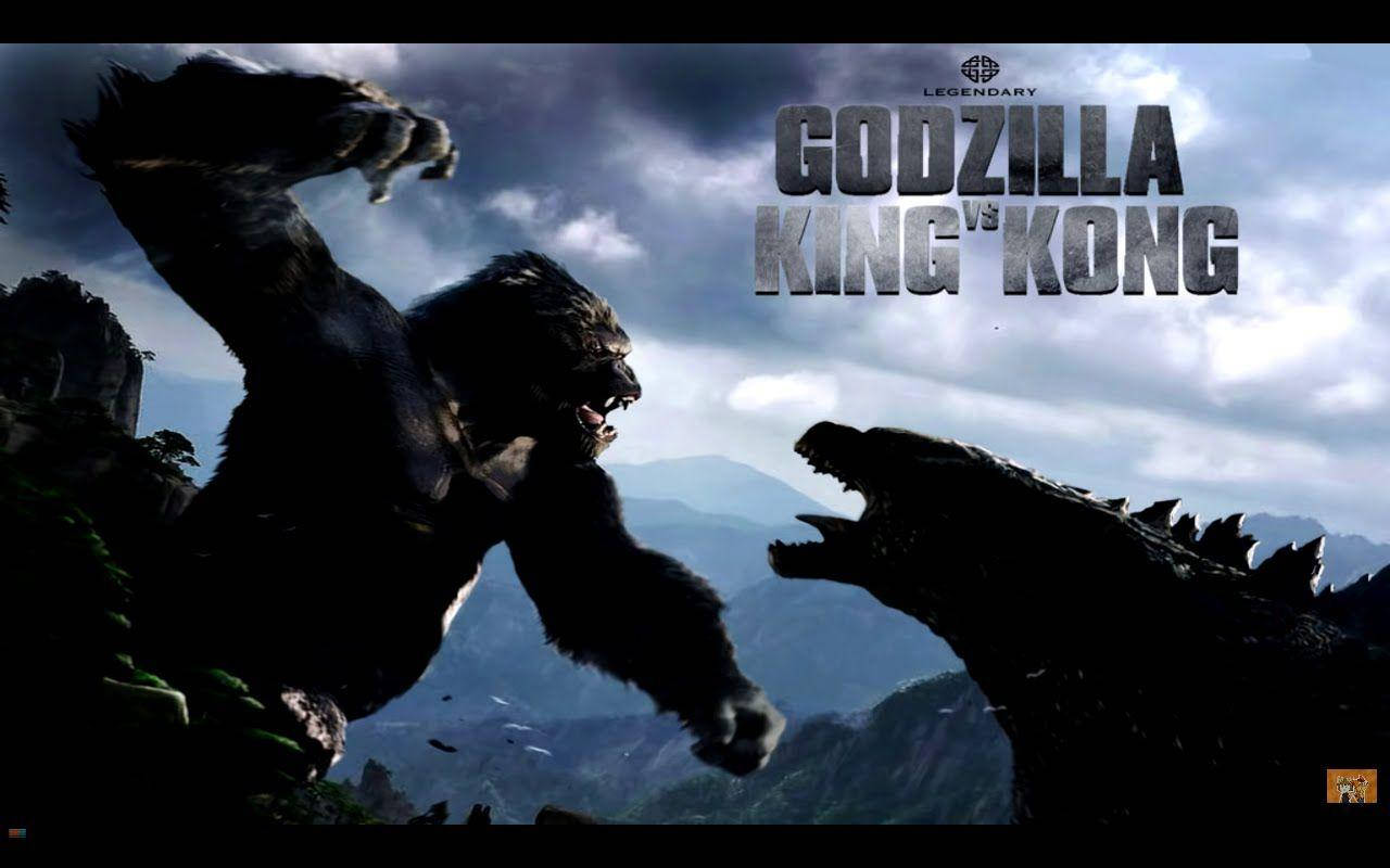 Witness The Epic Clash Between Two Titans, Godzilla Vs King Kong Background