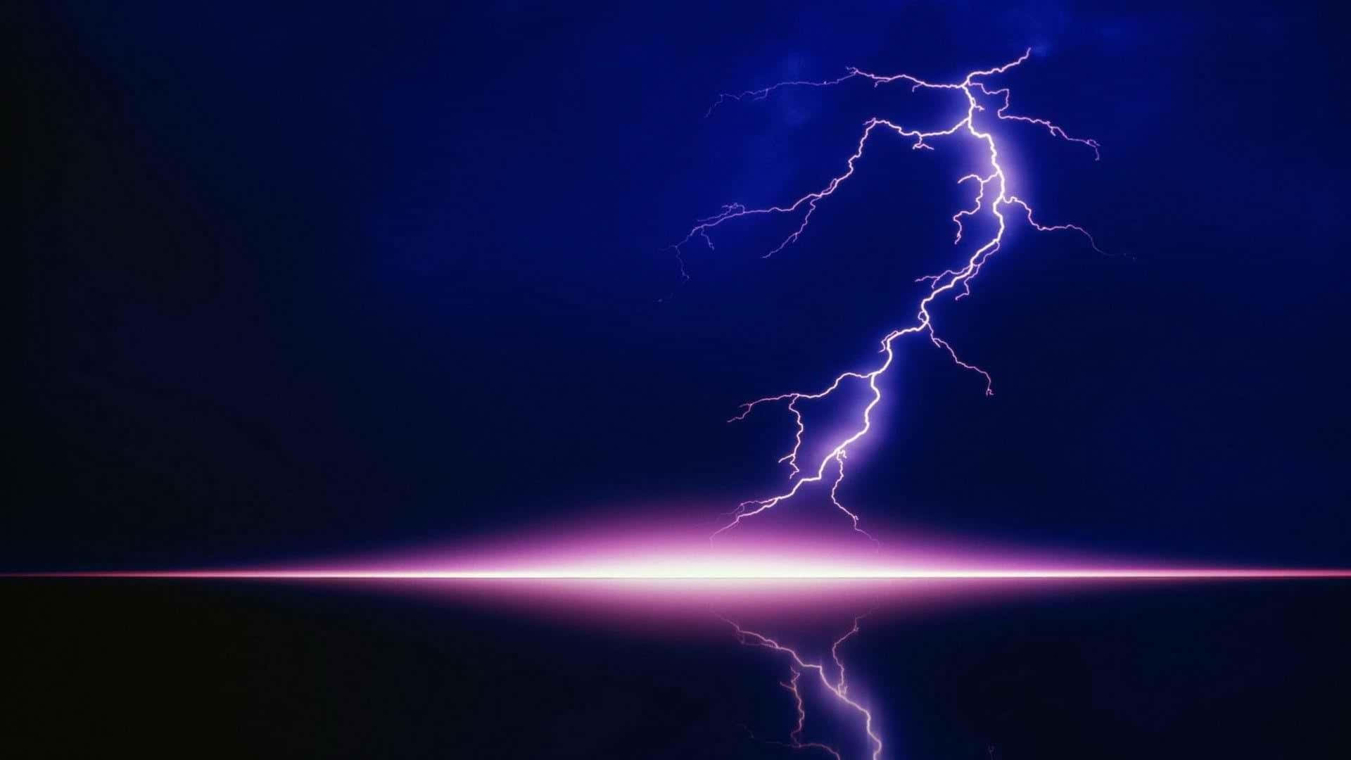 Witness The Majesty Of Blue Lightning In This Stunning Image.