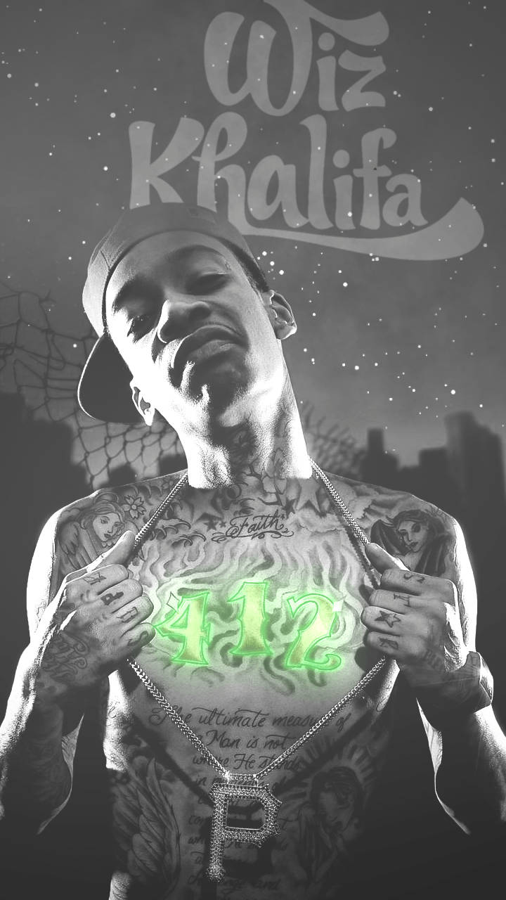 Wiz Khalifa 412 Tattoo Background