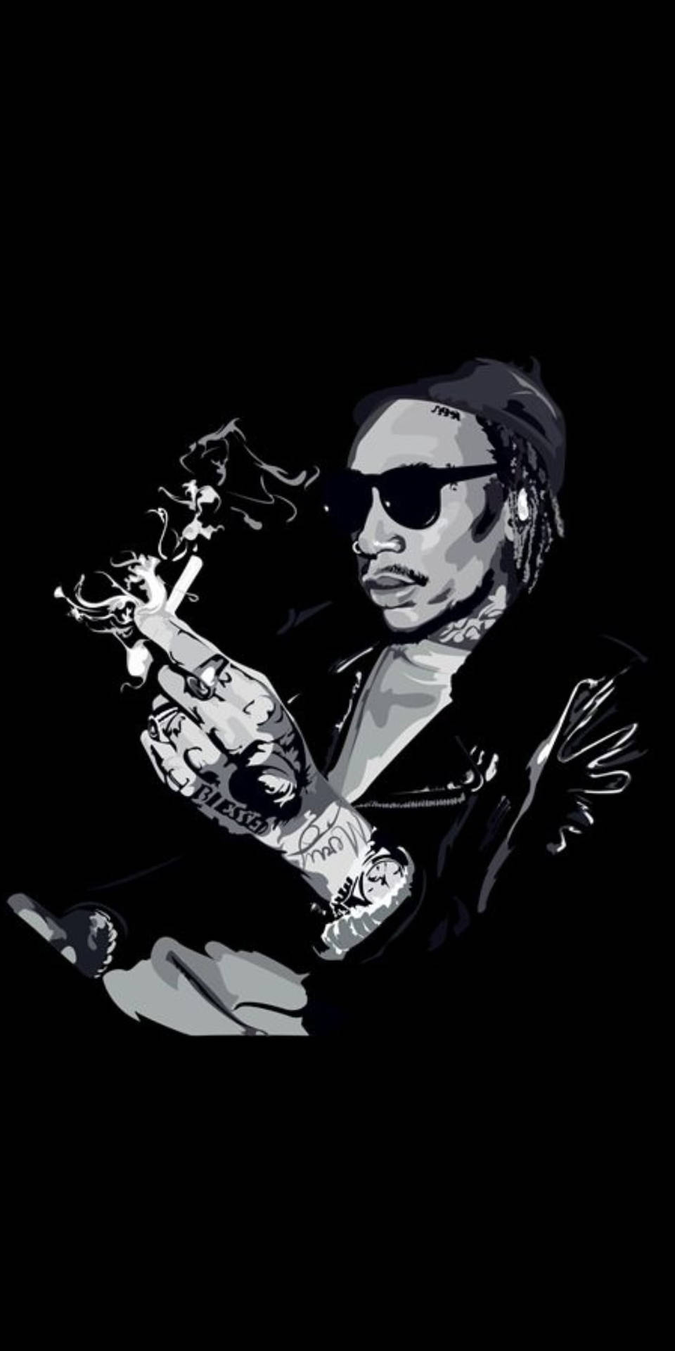 Wiz Khalifa Illustrated Background