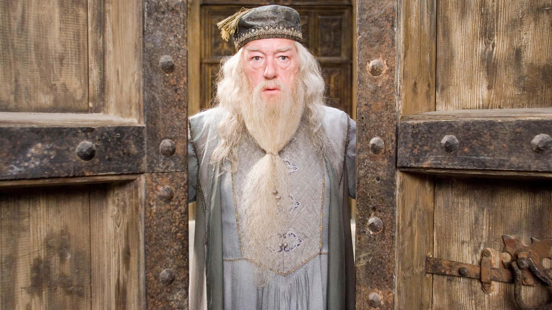 Wizard Character Wooden Doorway Background