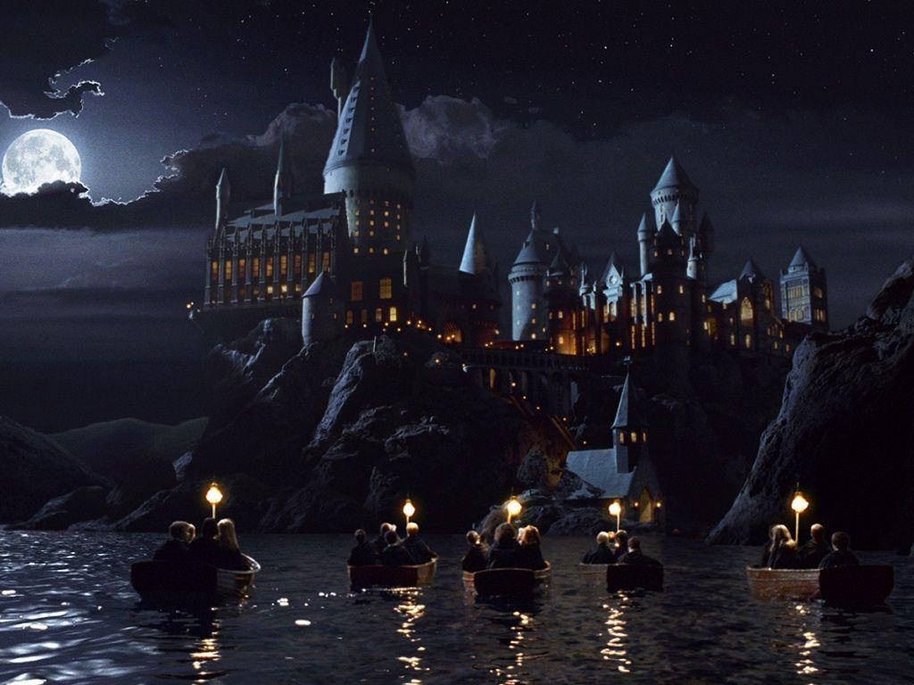 Wizards Rowing To Hogwarts Harry Potter Ipad Background