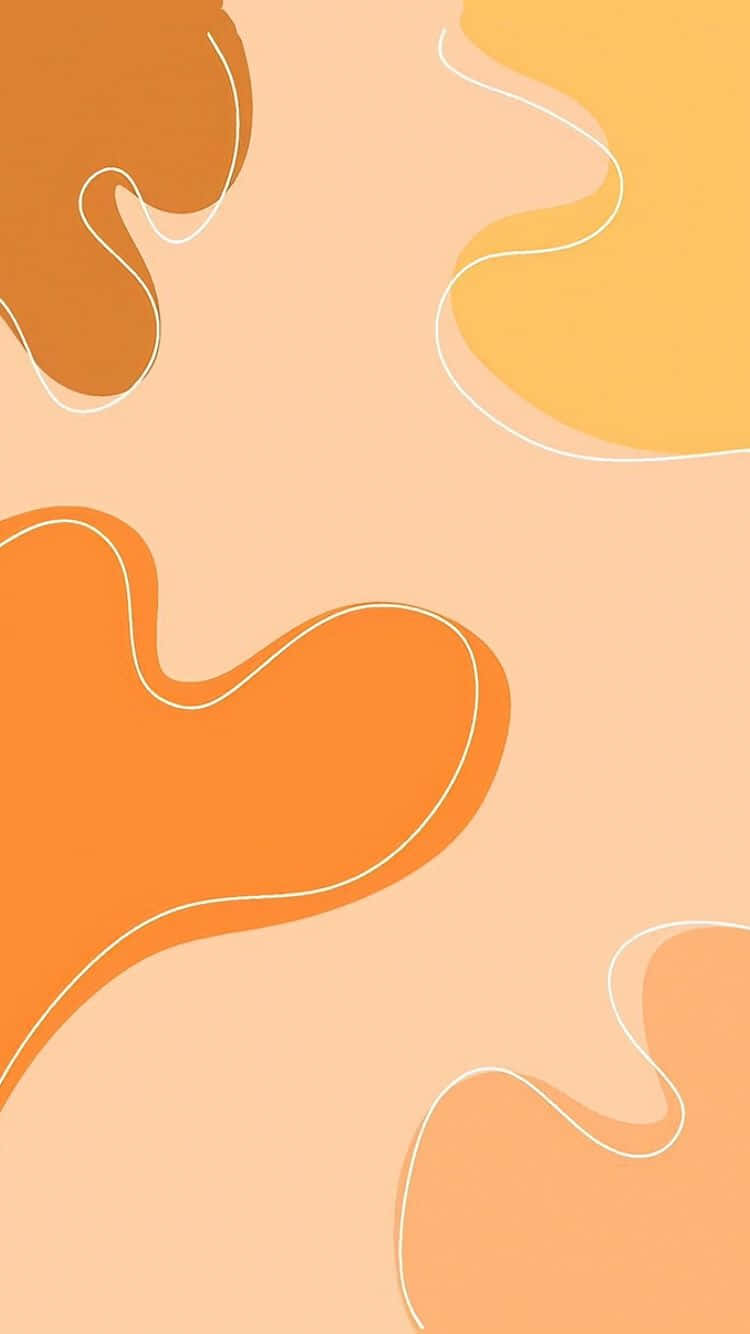 Wobbly Vector Shapes Orange Aesthetic Phone Background