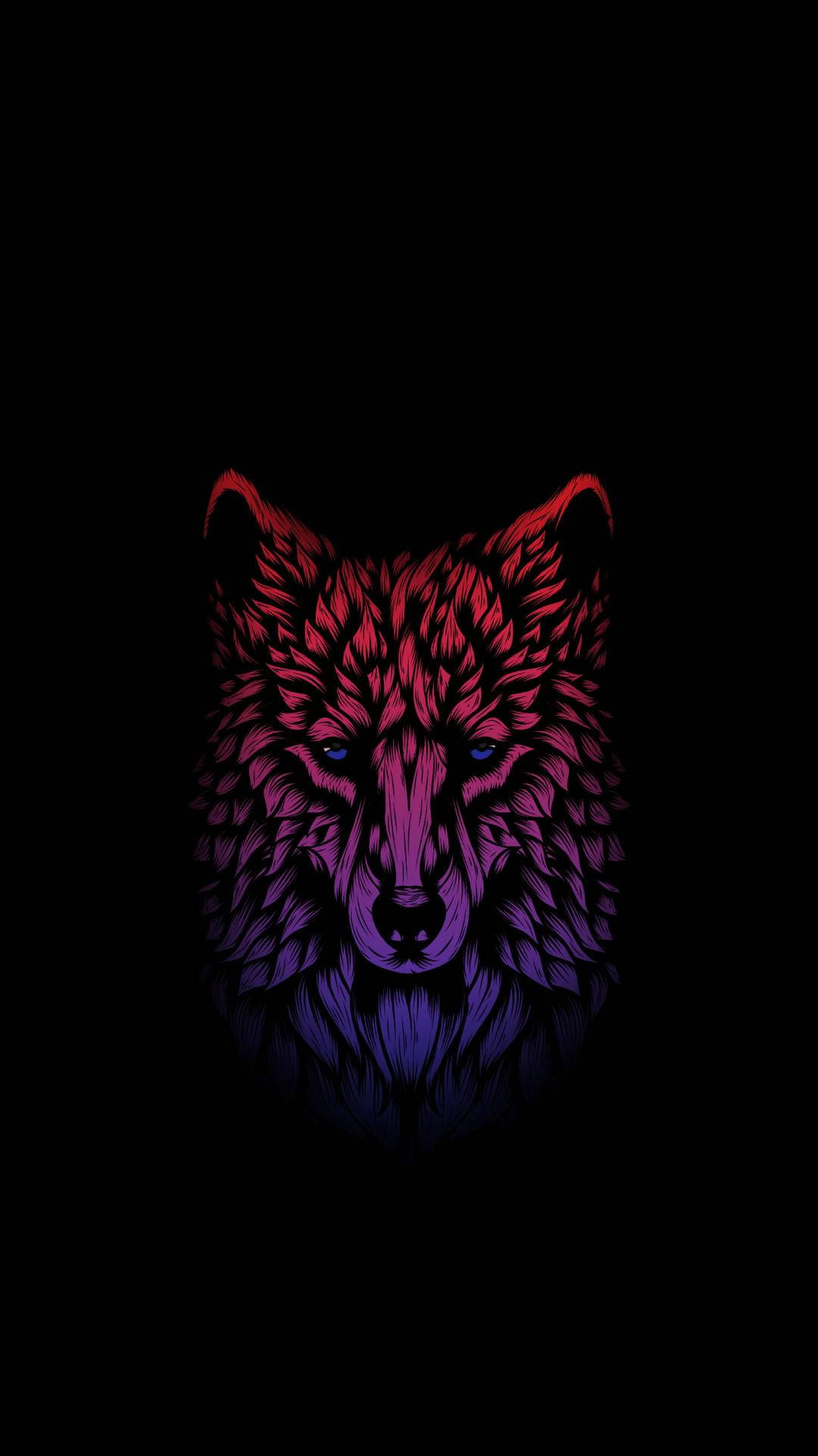 Wolf Head Dark Purple Iphone Background