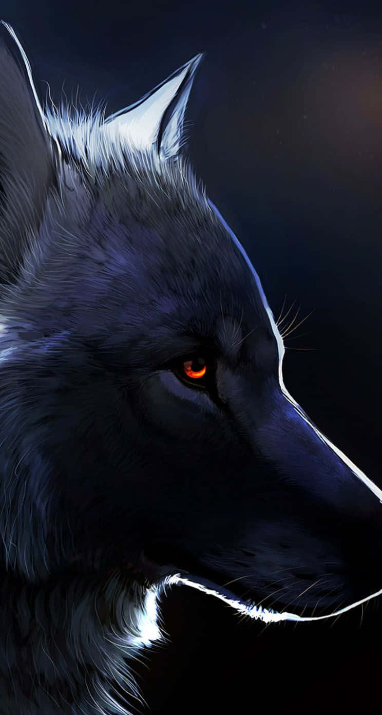 Wolf Iphone Red Eye Side