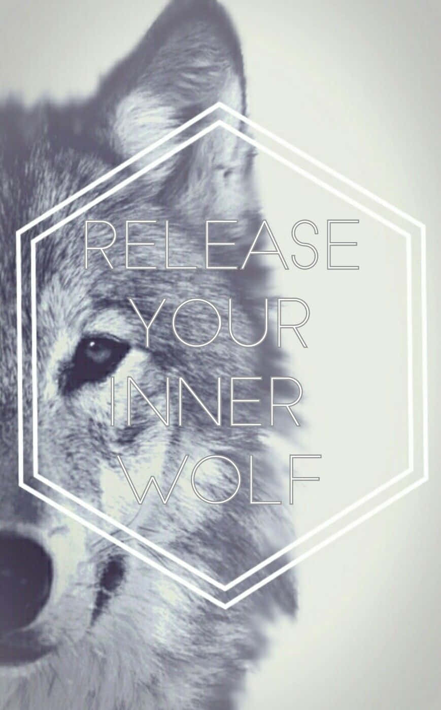 Wolf Iphone Release Your Inner Quote Background