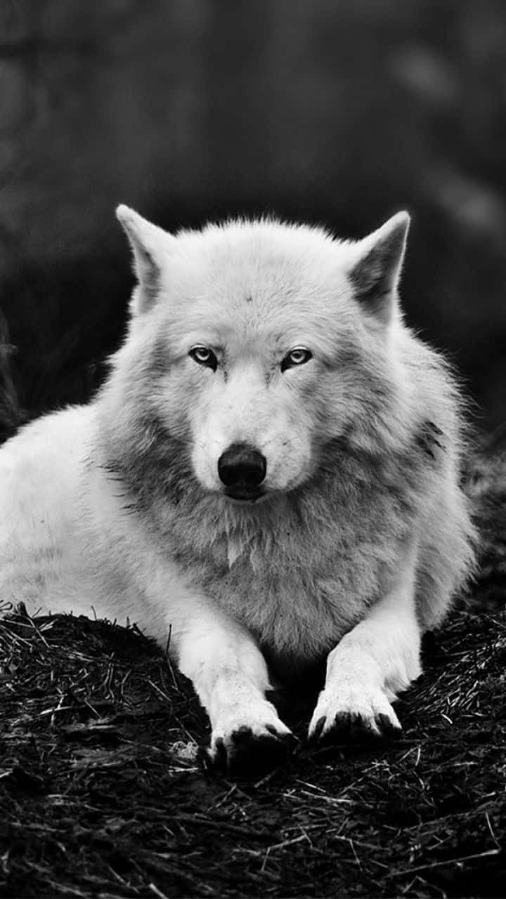 Wolf Iphone White Black Ground
