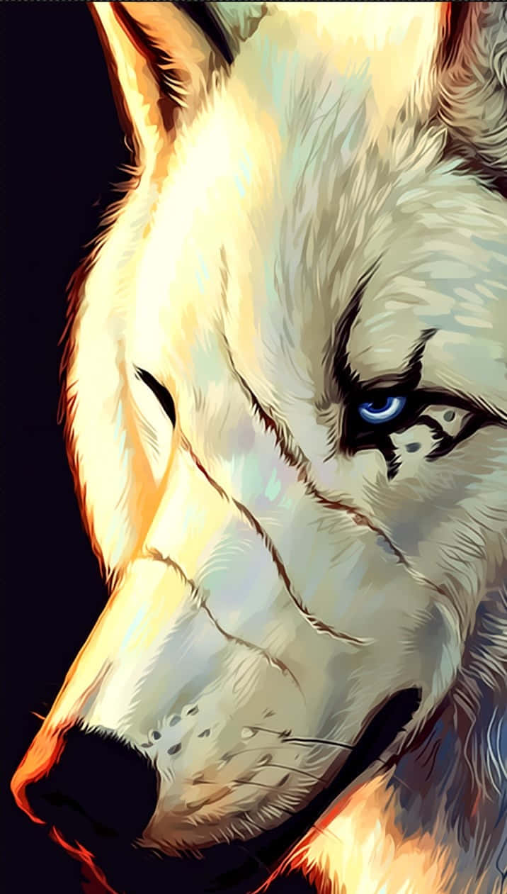 Wolf Iphone White Scratches Eye Background