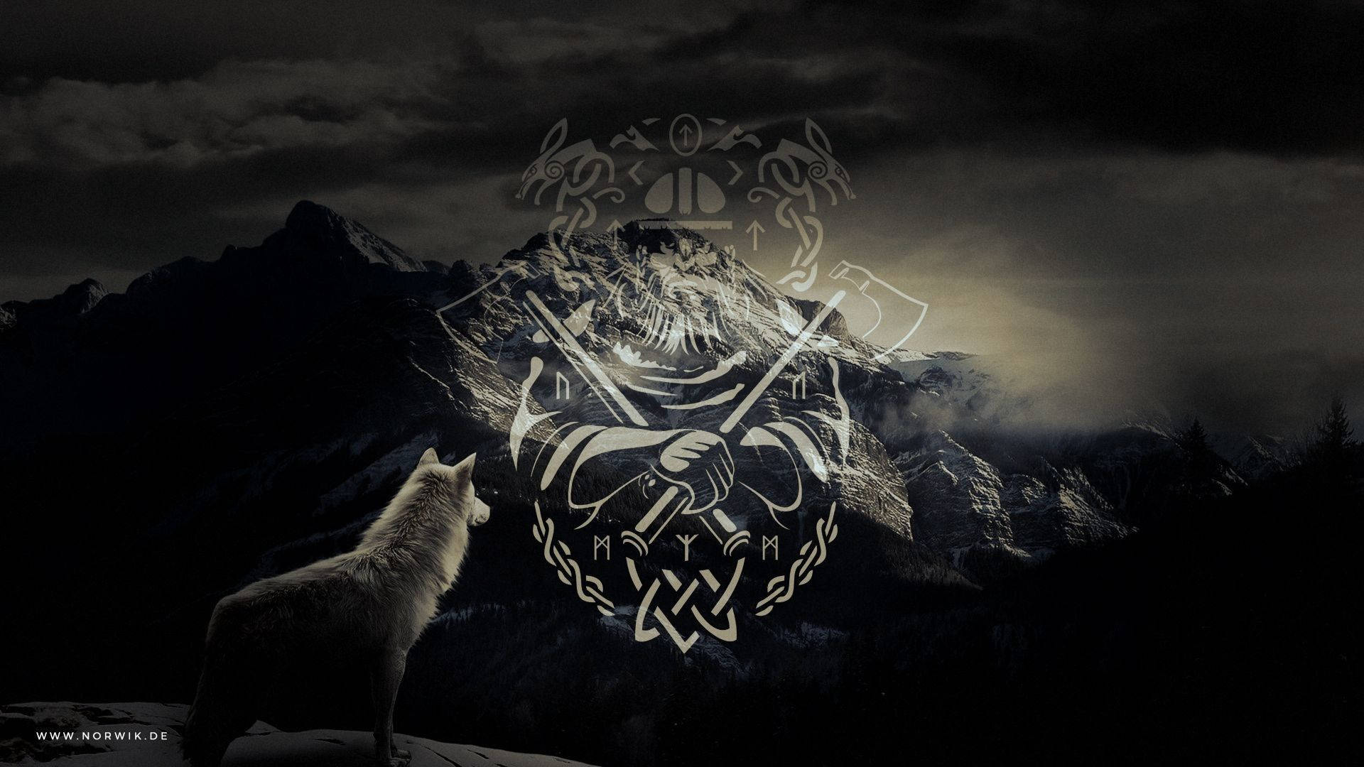 Wolf Mountain Viking Background Background