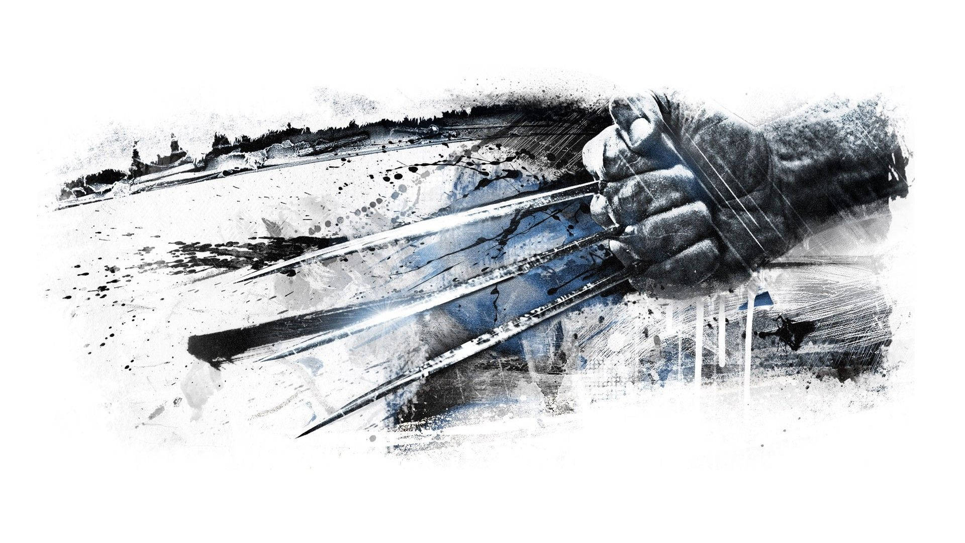 Wolverine Claw In B&w Background