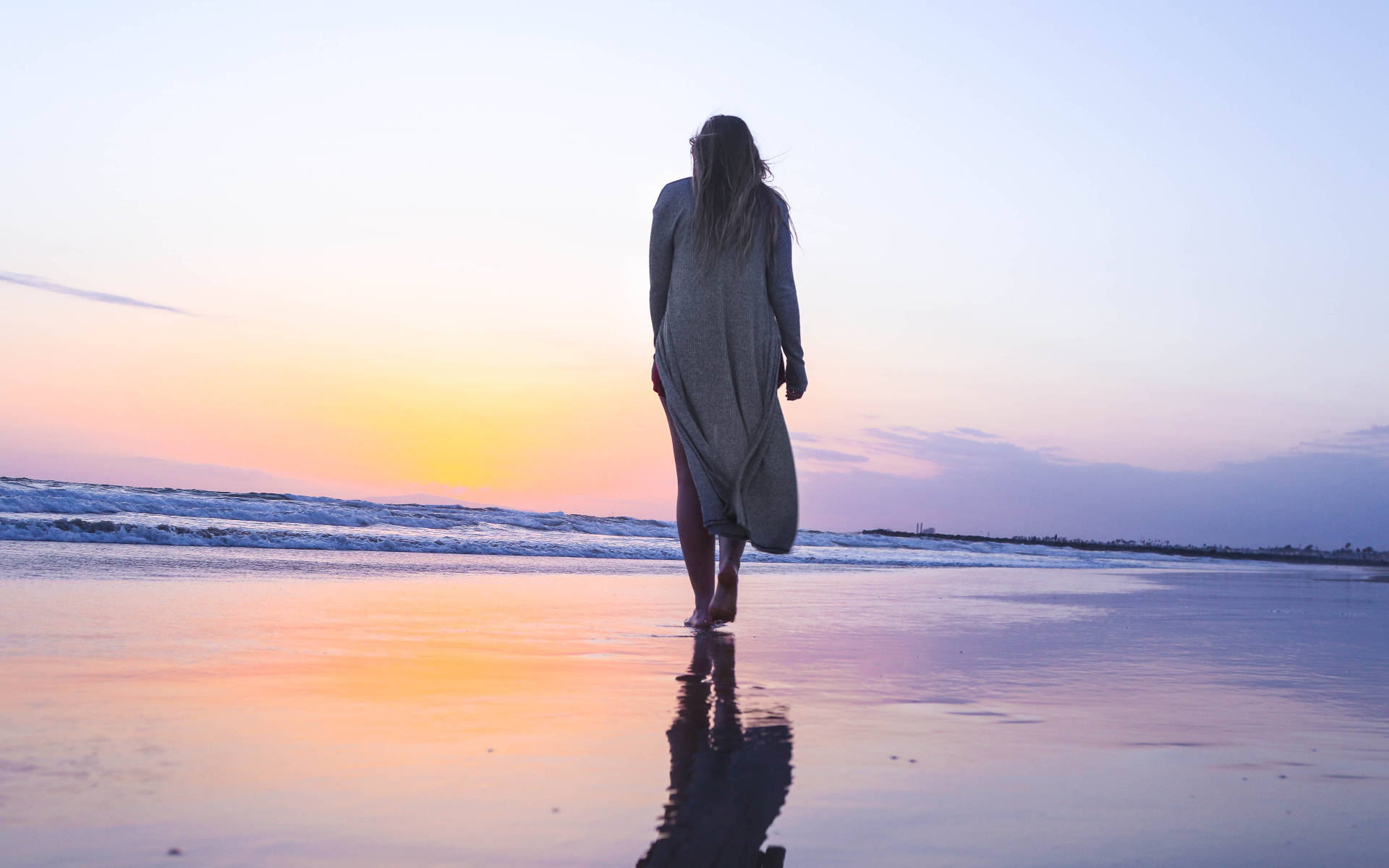 Woman Alone On The Shore