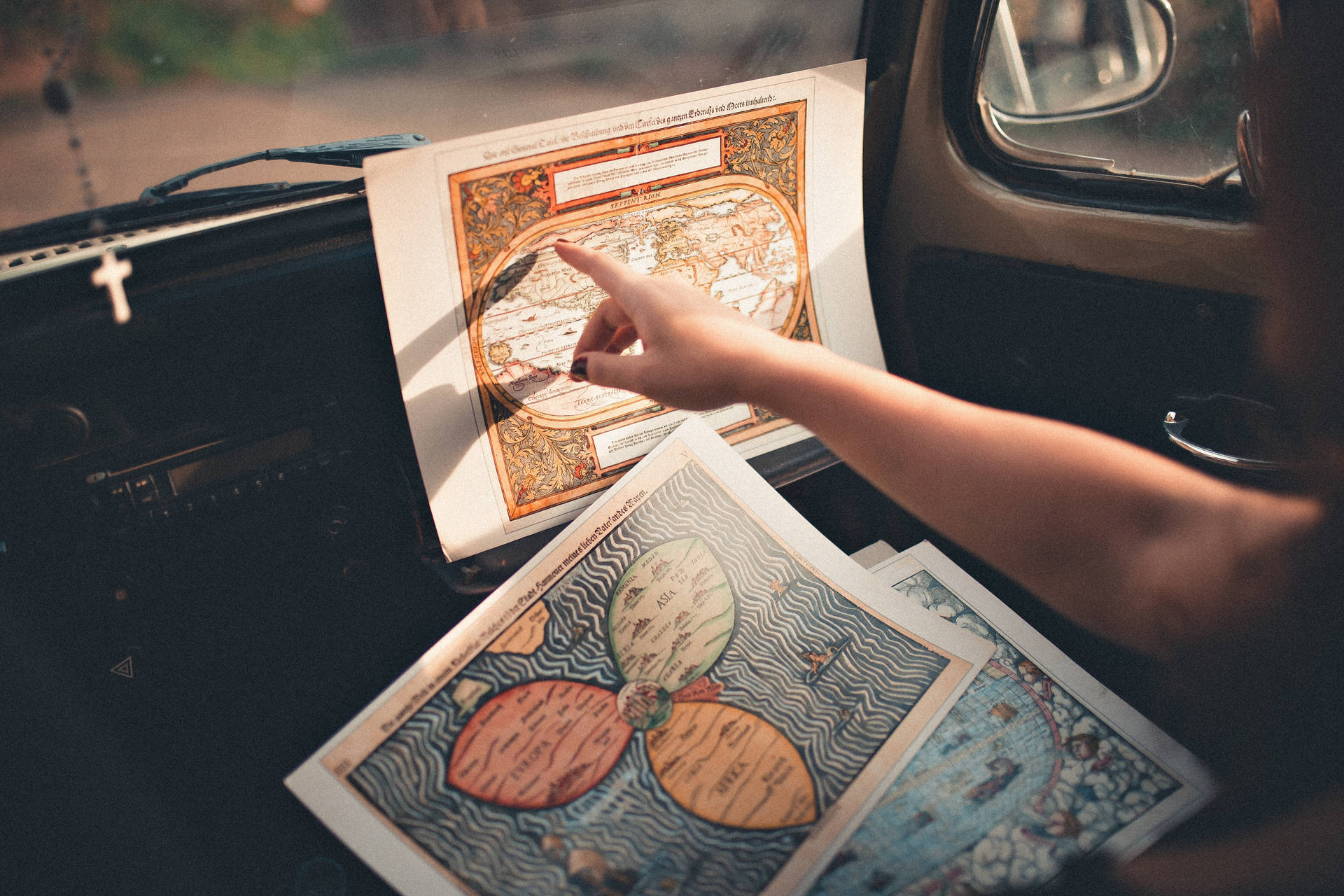 Woman Analyzing A Reference Map