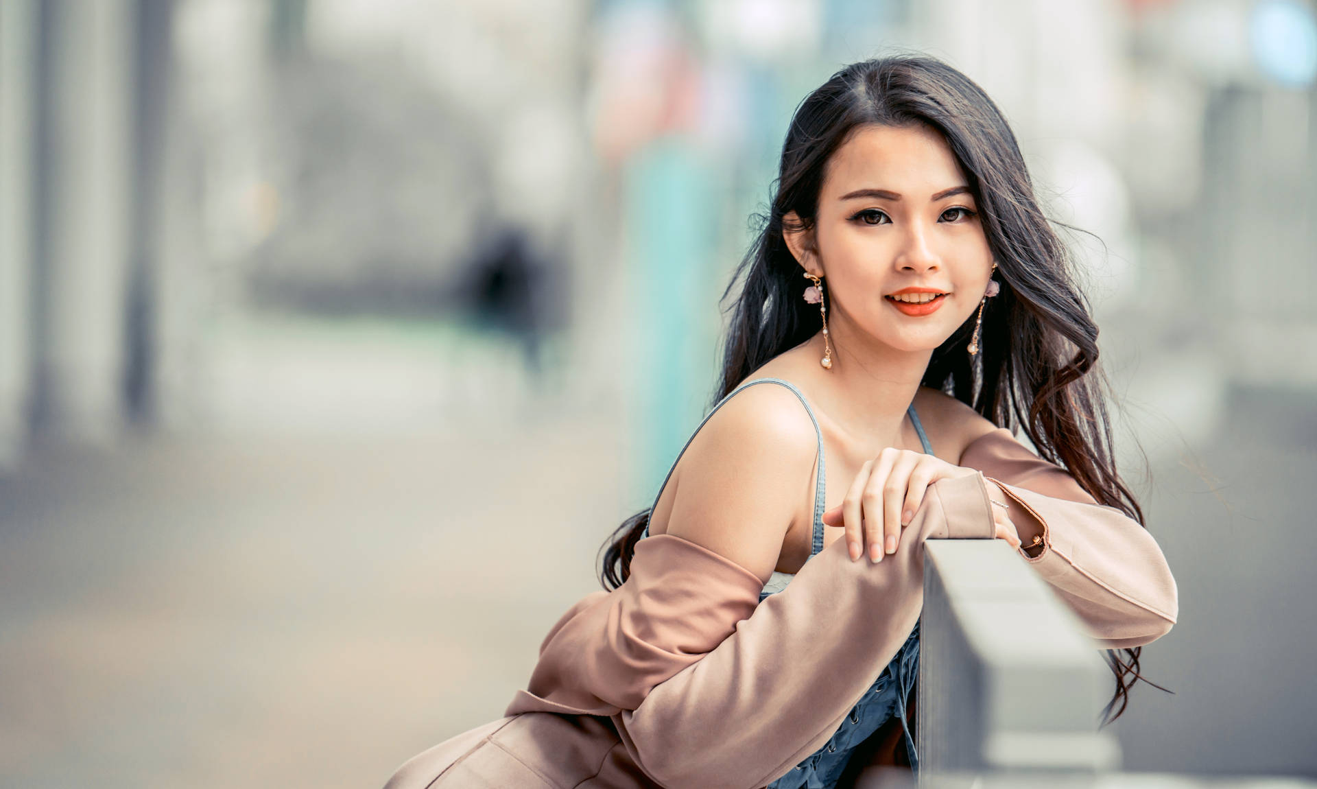 Woman Beautiful Earrings Background