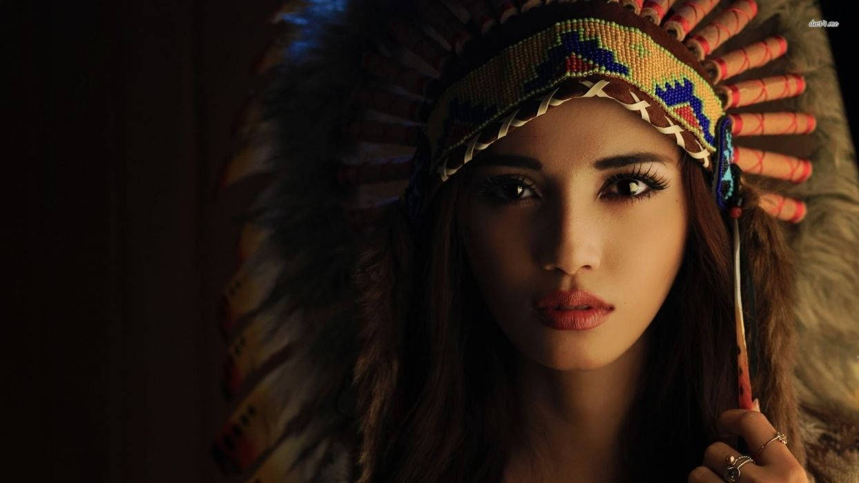 Woman Beautiful Indian Headdress