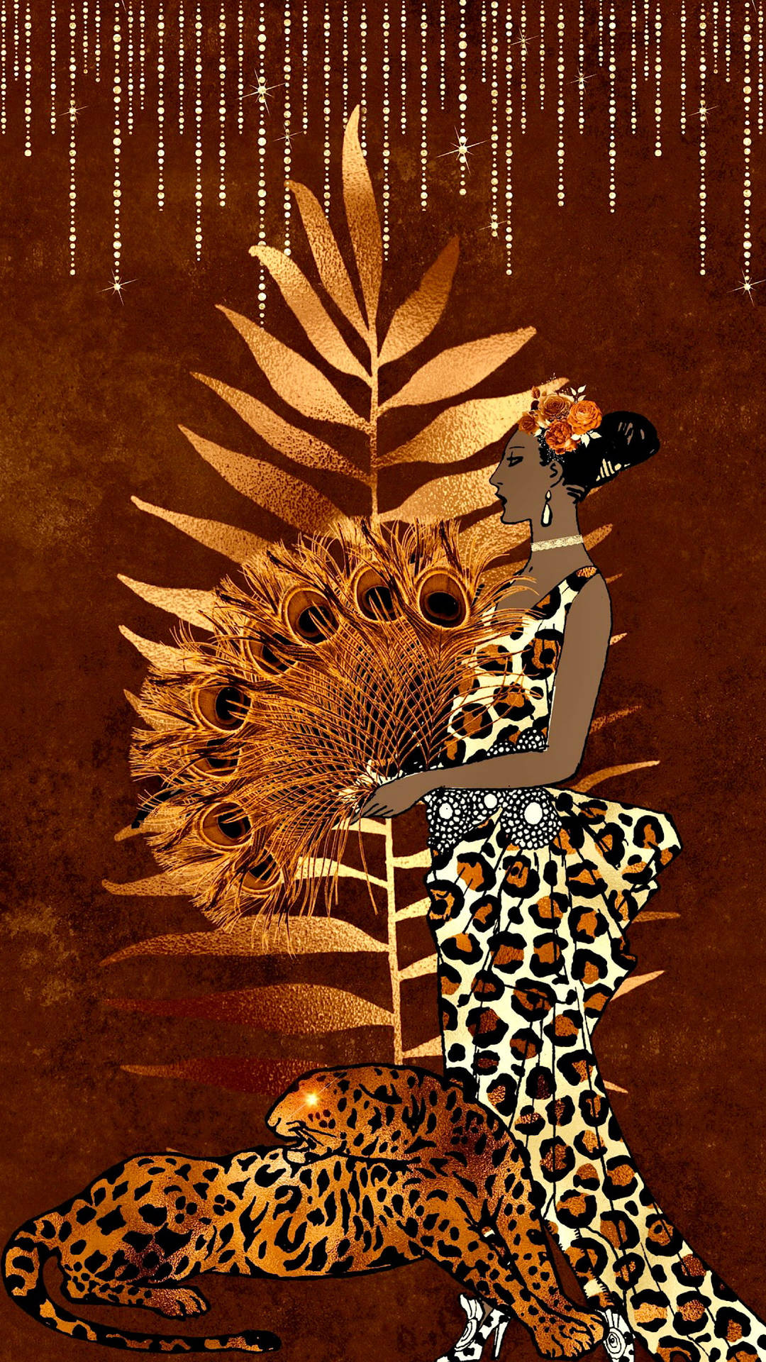 Woman Cheetah Print Art Background