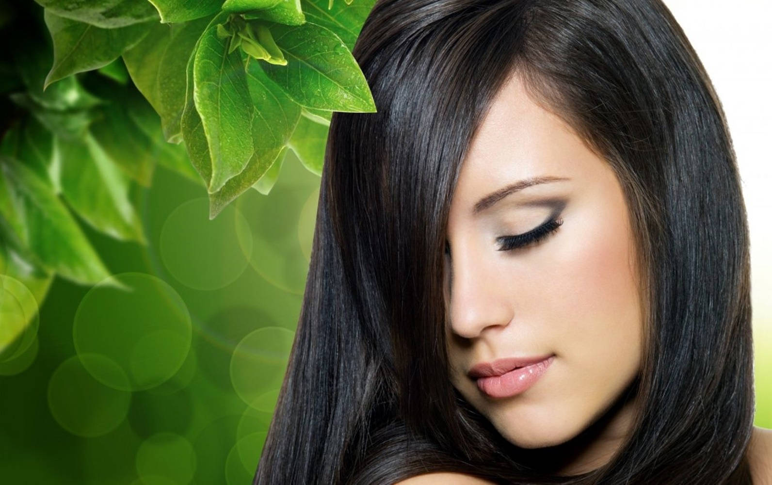 Woman Face With Straight Hair Background