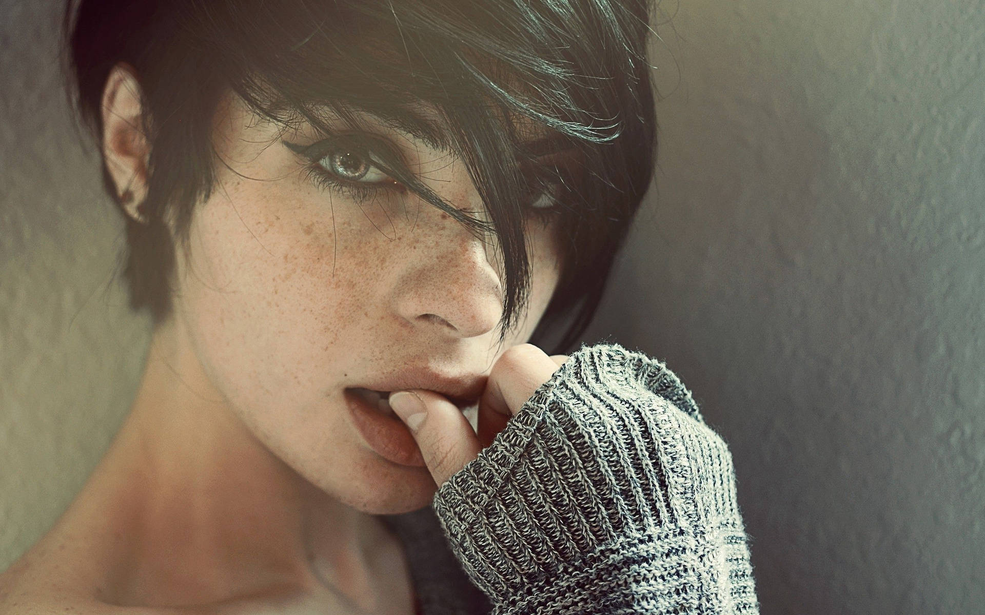 Woman Freckled Face Background