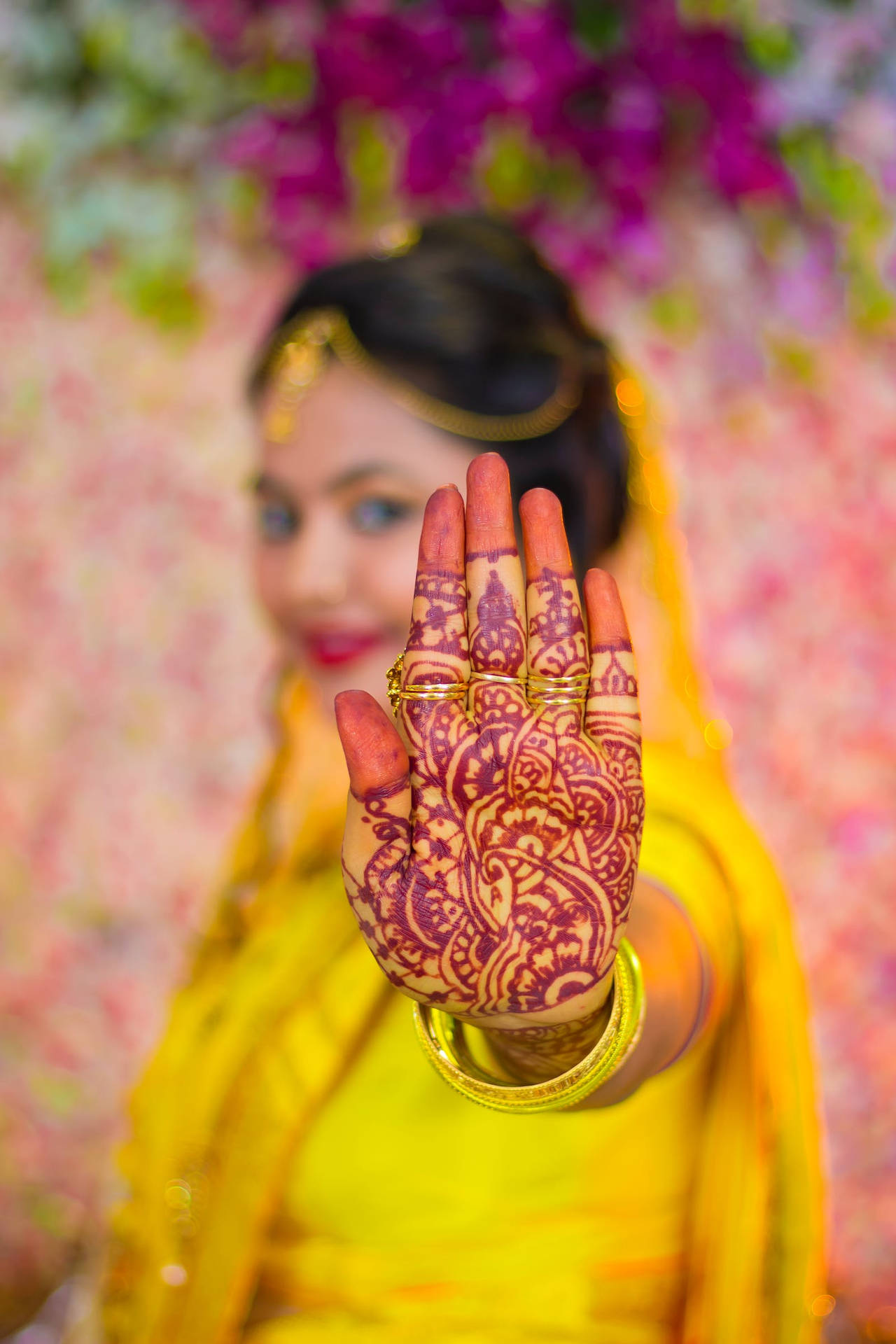 Woman High Five Hand Indian Wedding Background