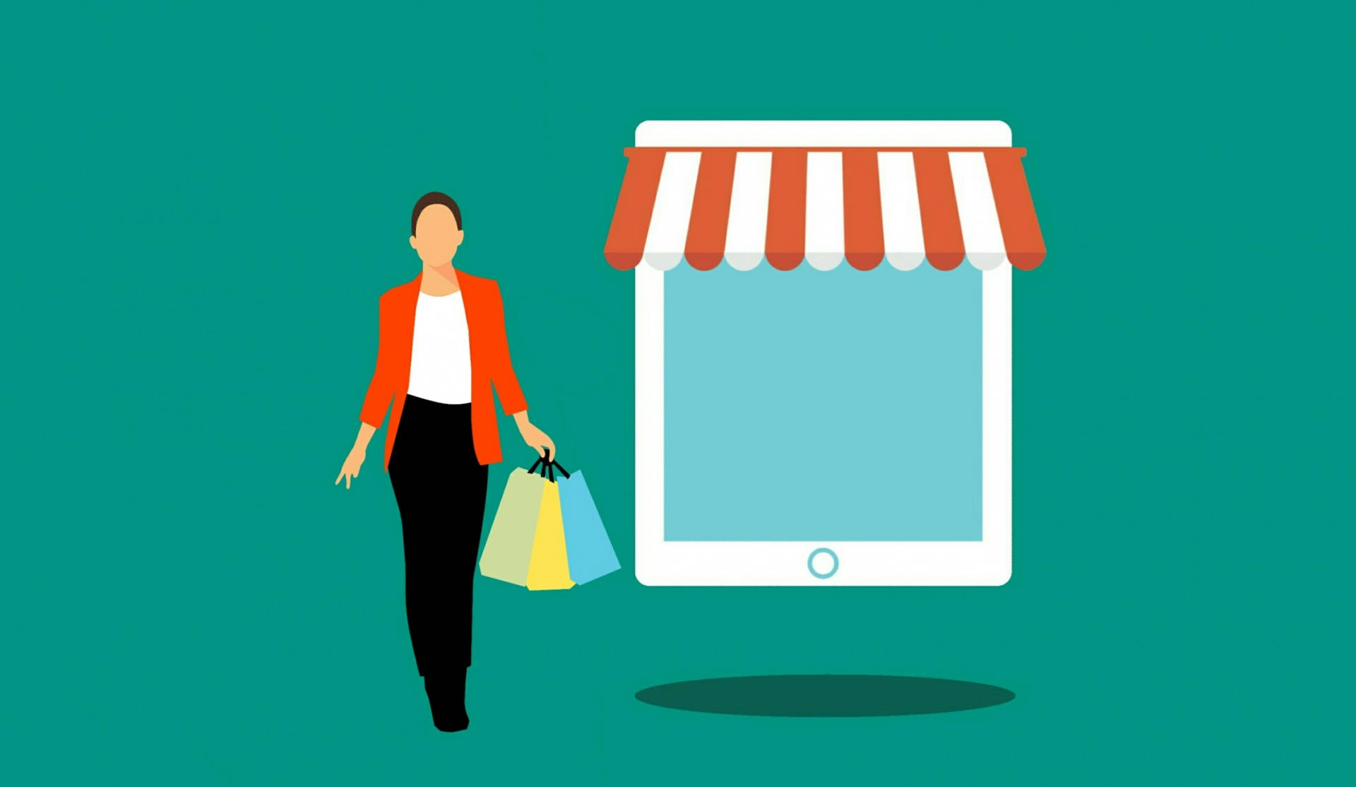 Woman Holding Shopping Bags Background