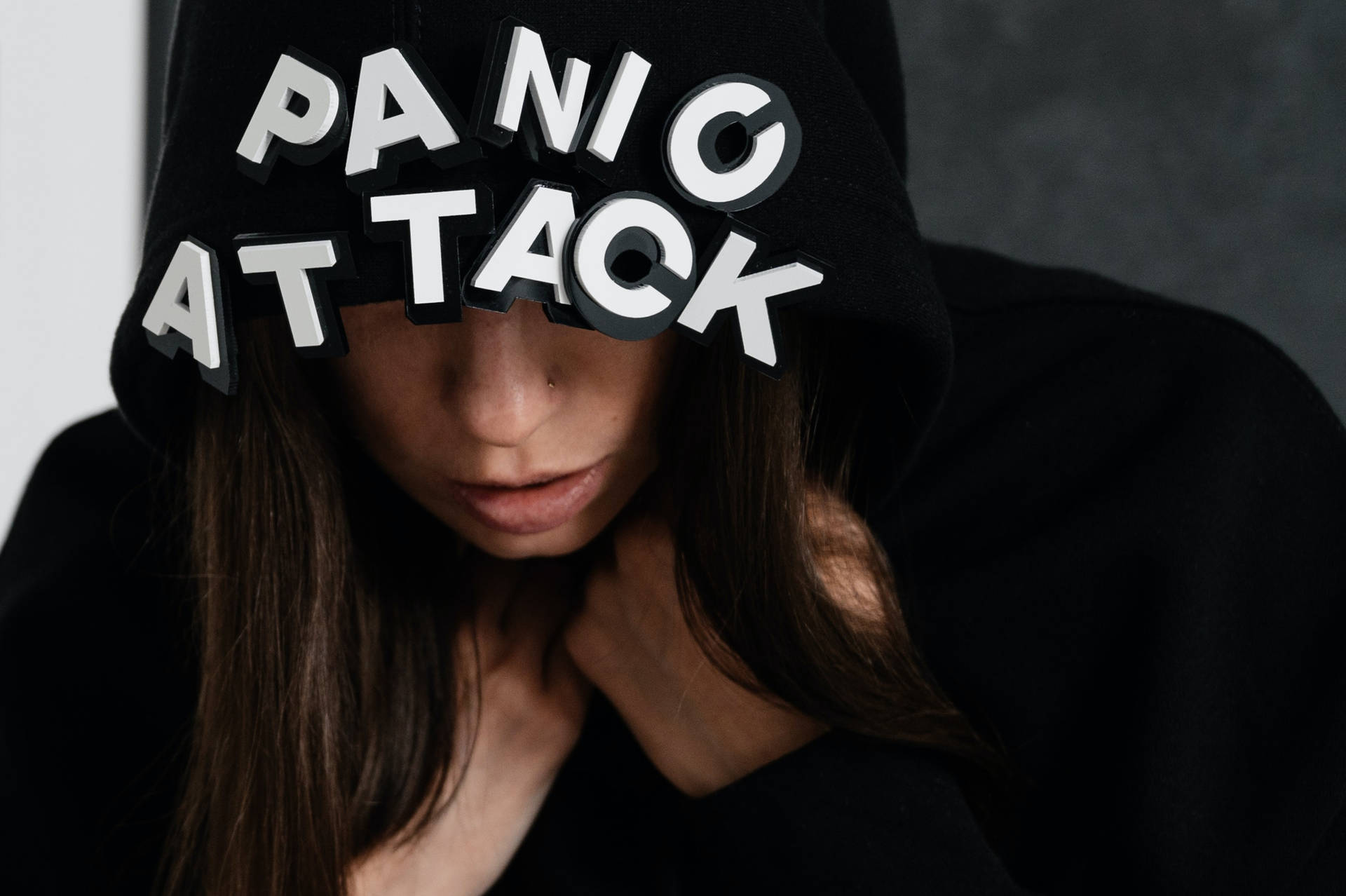 Woman In Panic Attack Hoodie