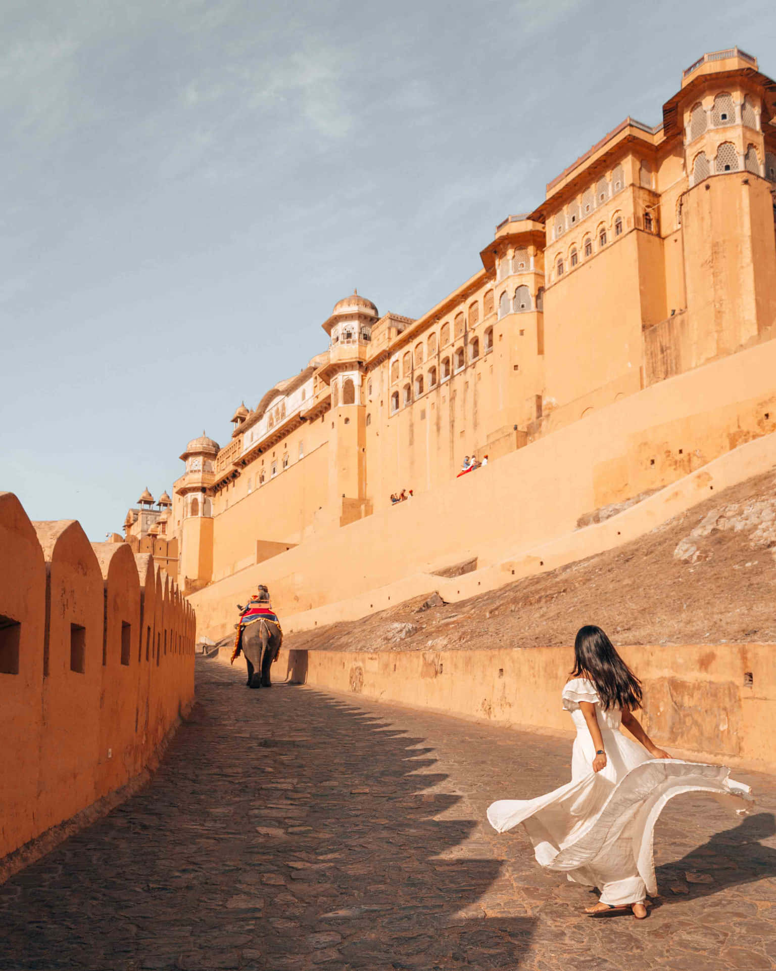 Woman In White In Amer Fort
