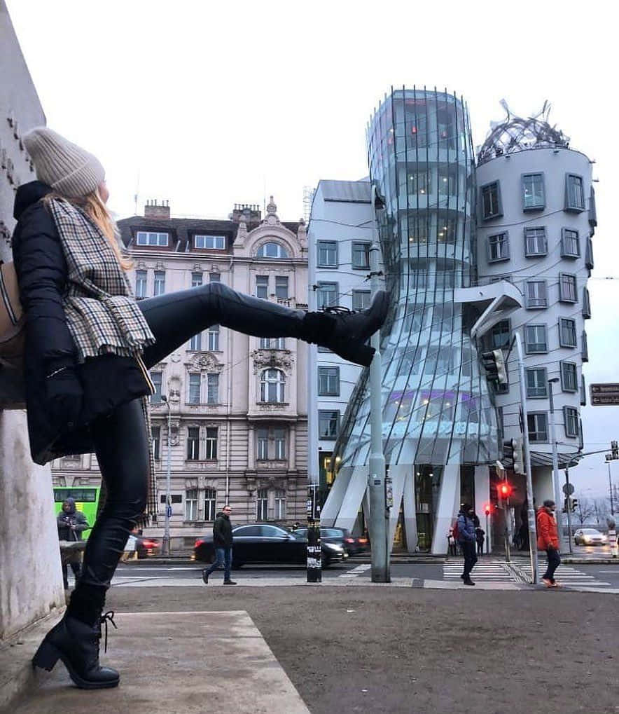 Woman Kicking The Dancing House Background