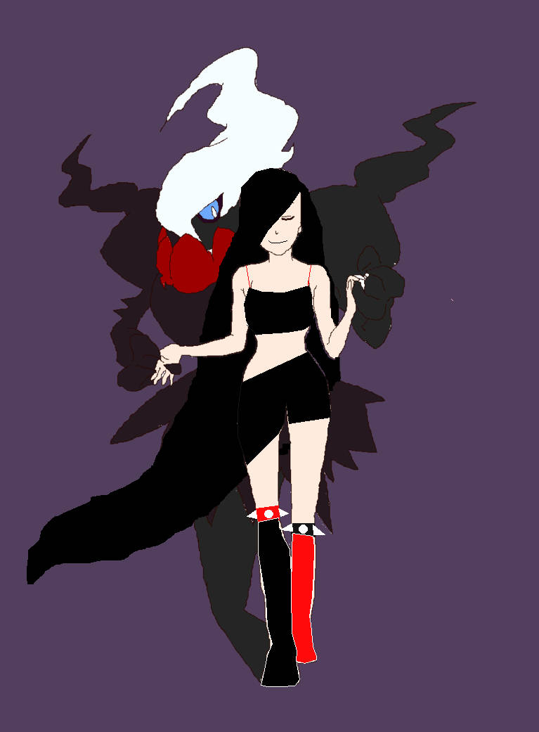 Woman Placed Over Darkrai Background