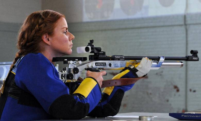Woman Shooting Training Background