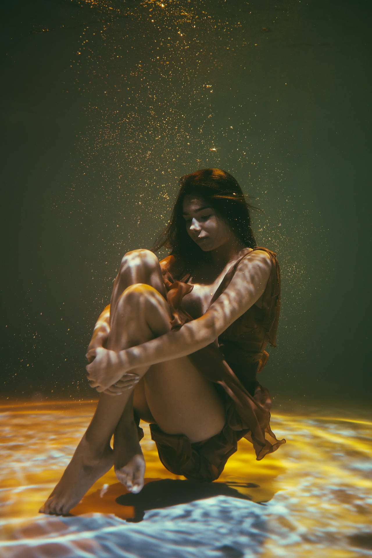 Woman Sitting Underwater Aesthetic Photography