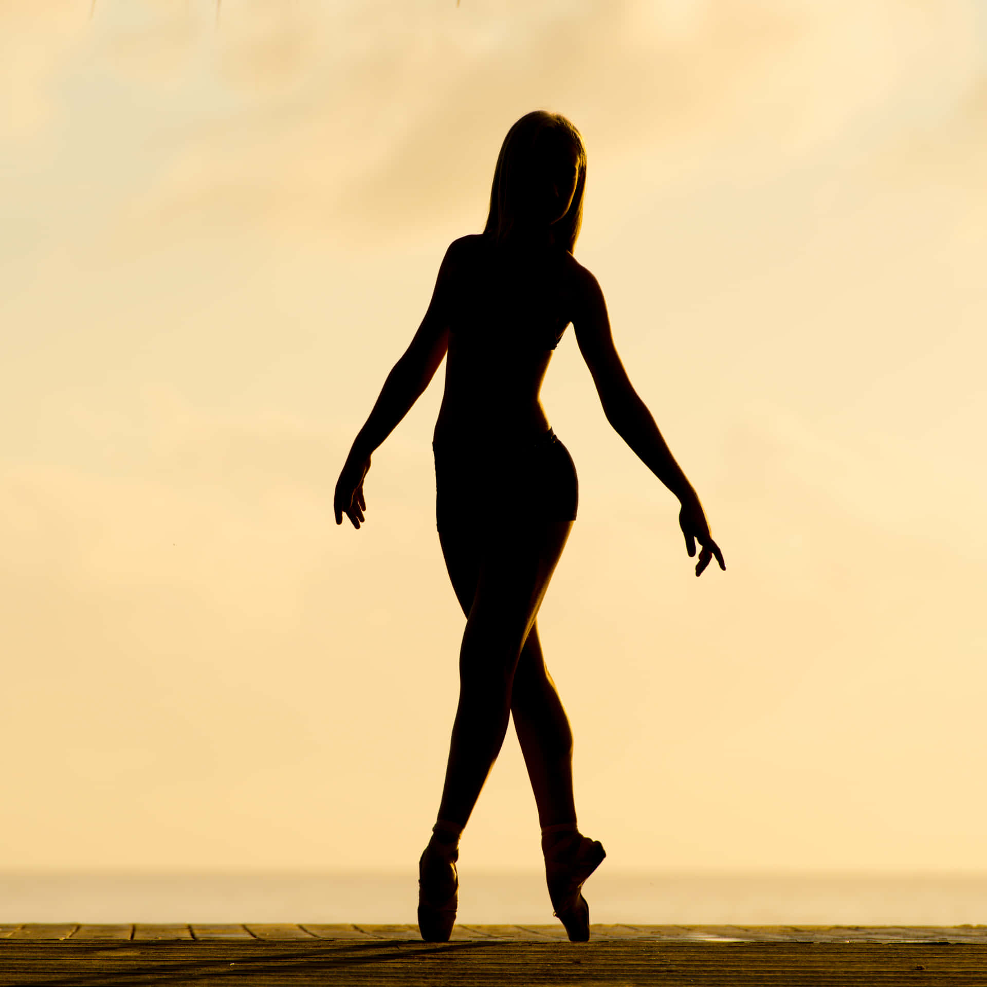 Woman Tip Toe Silhouette Background