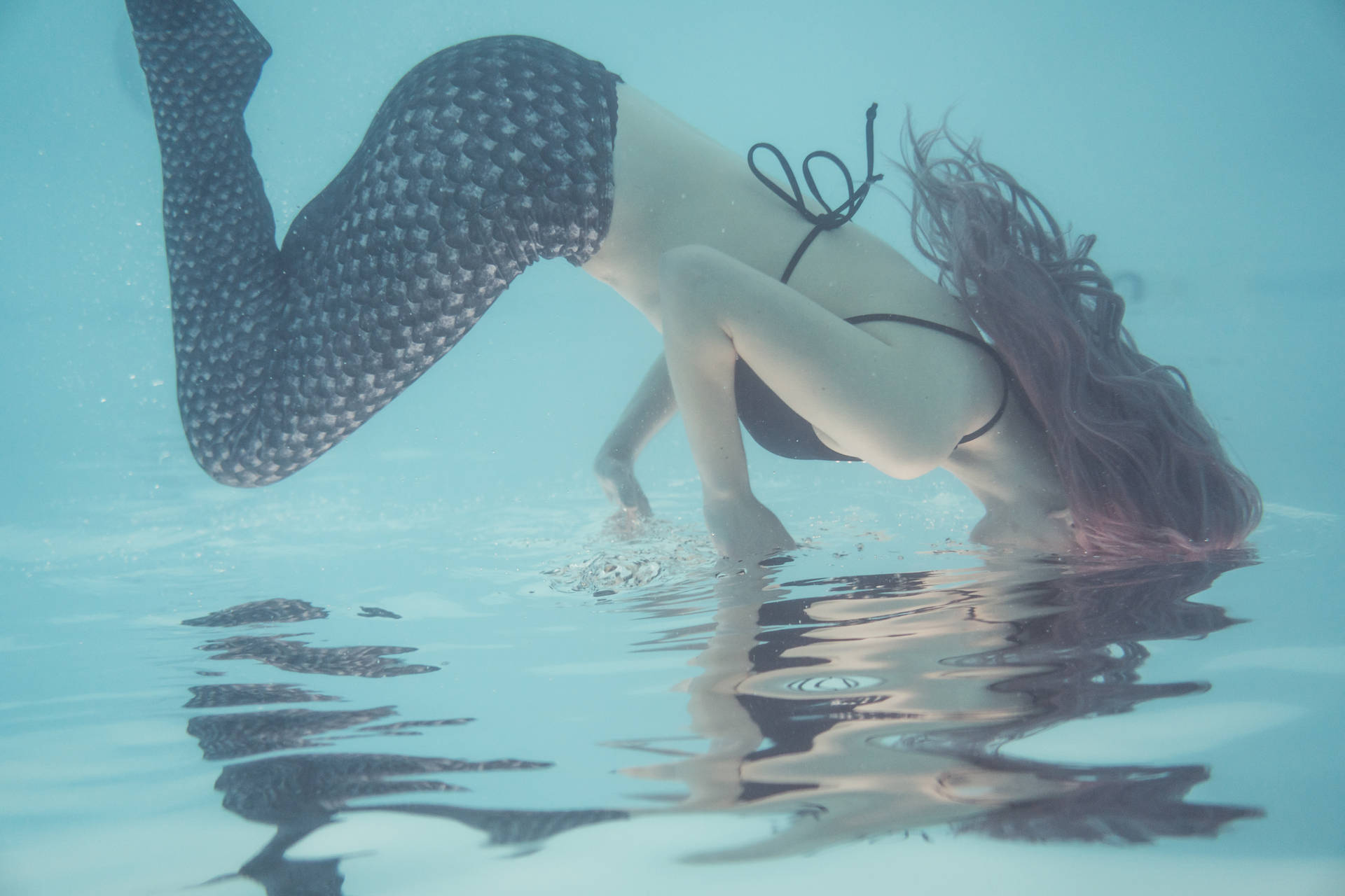Woman Underwater Mermaid Background