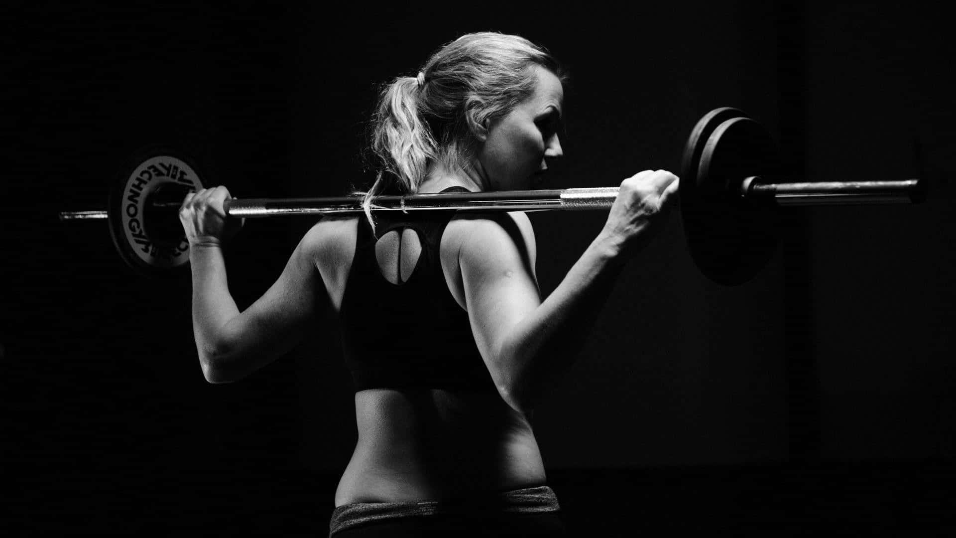 Woman Weightlifting Session Background