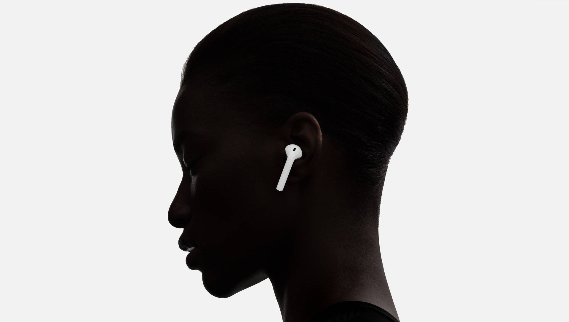 Woman With Apple Airpods Background