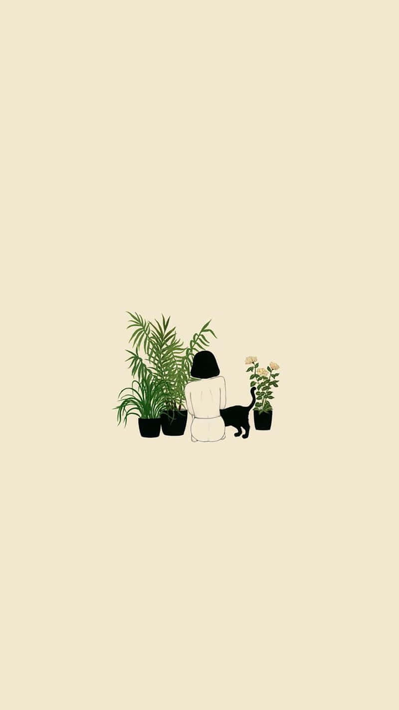 Woman With Cute Plants