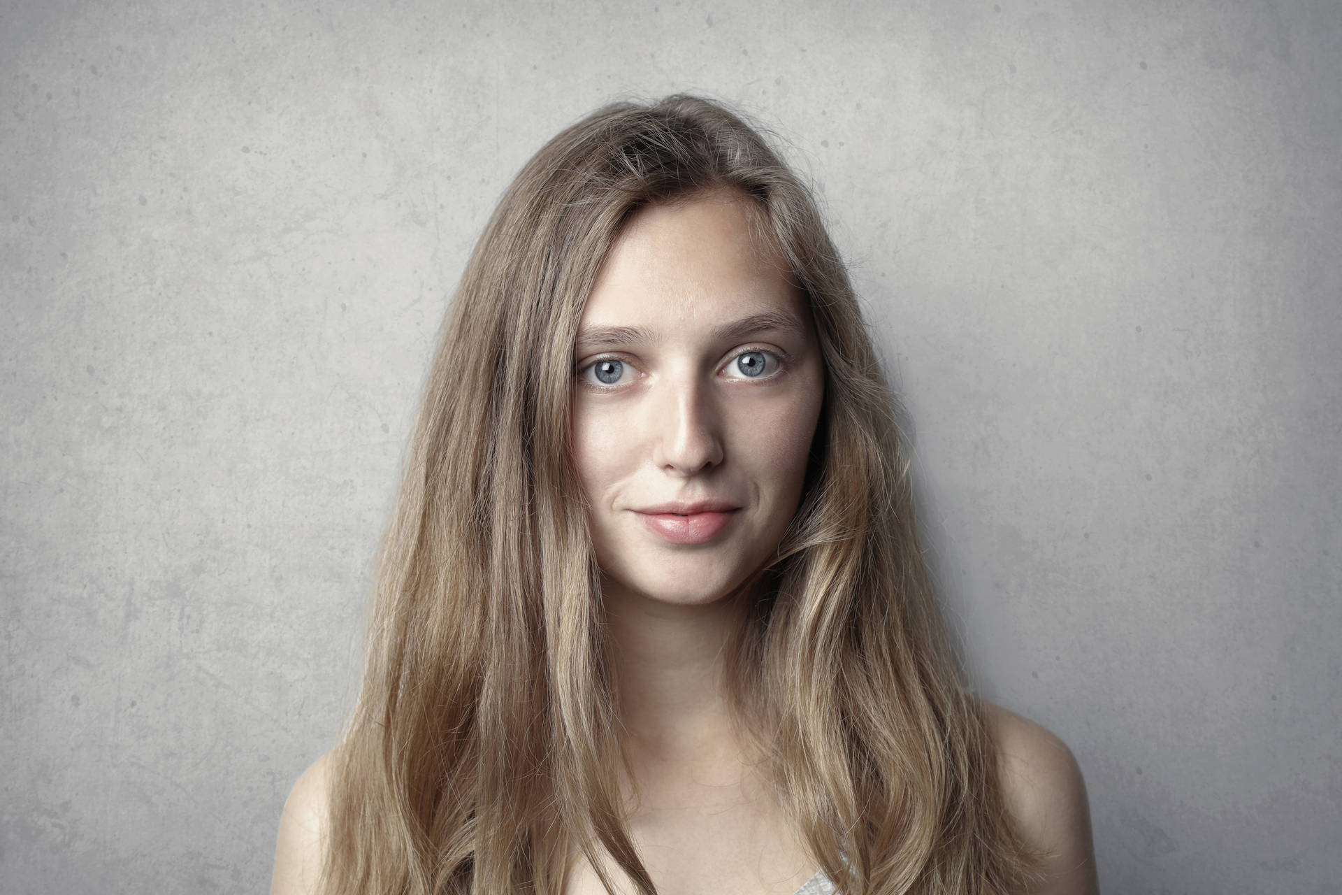 Woman With Grey Eyes Headshot Background