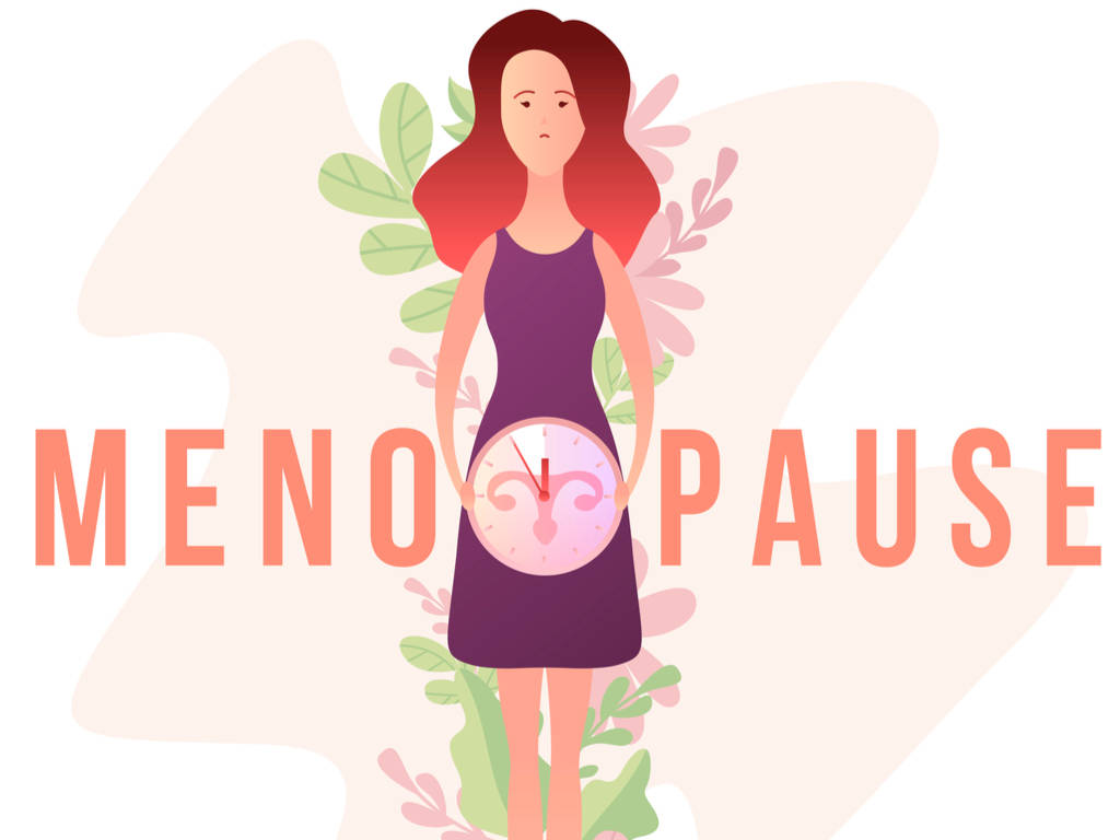 Woman With Menopause Background