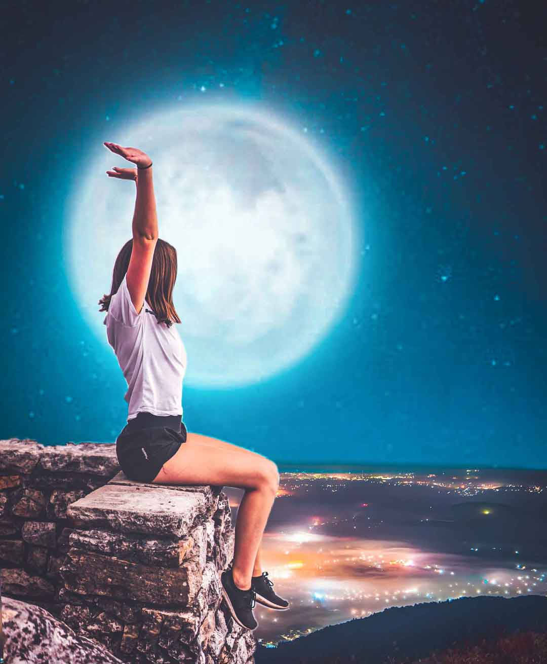 Woman With Moon Picsart Background