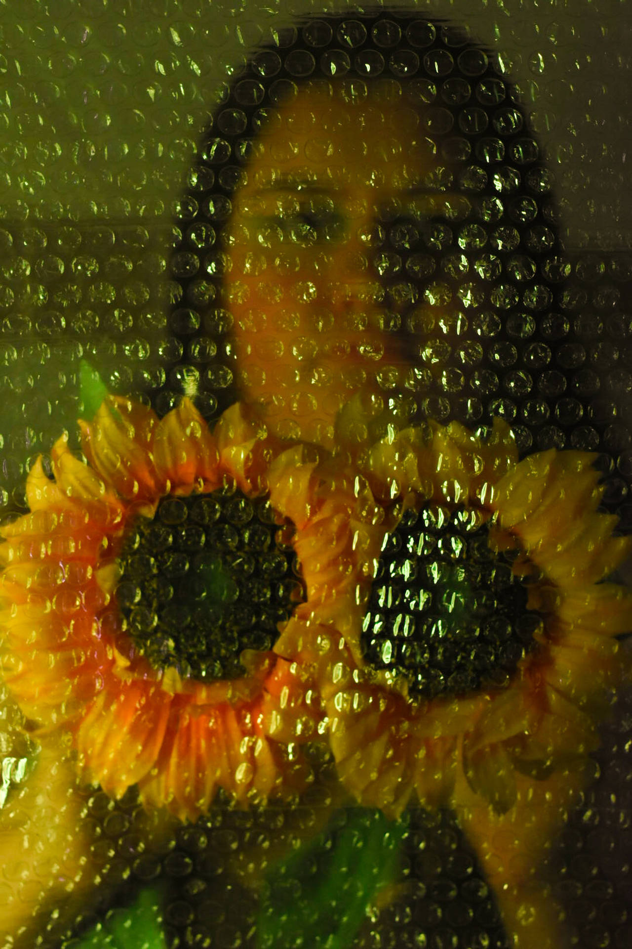 Woman With Sunflower Aesthetic Background