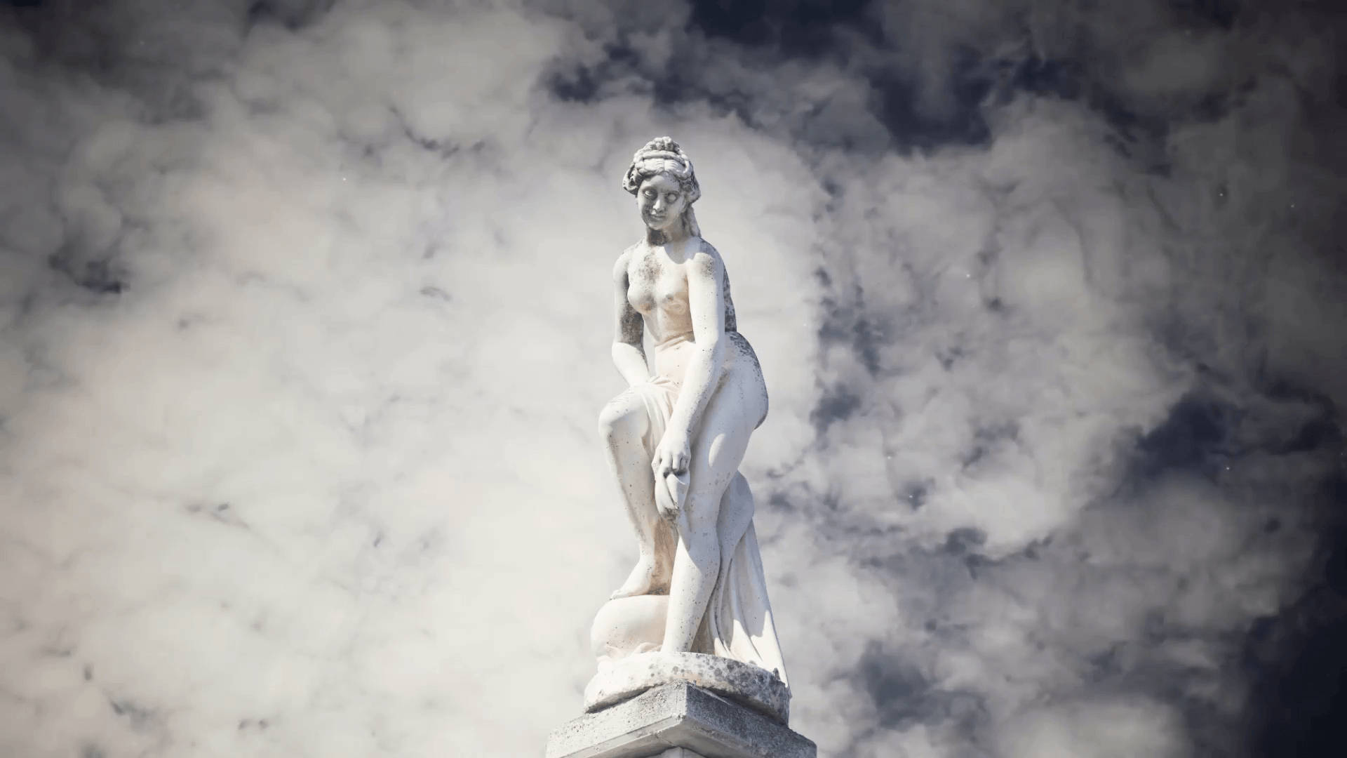 Womanly Greek Statue Background