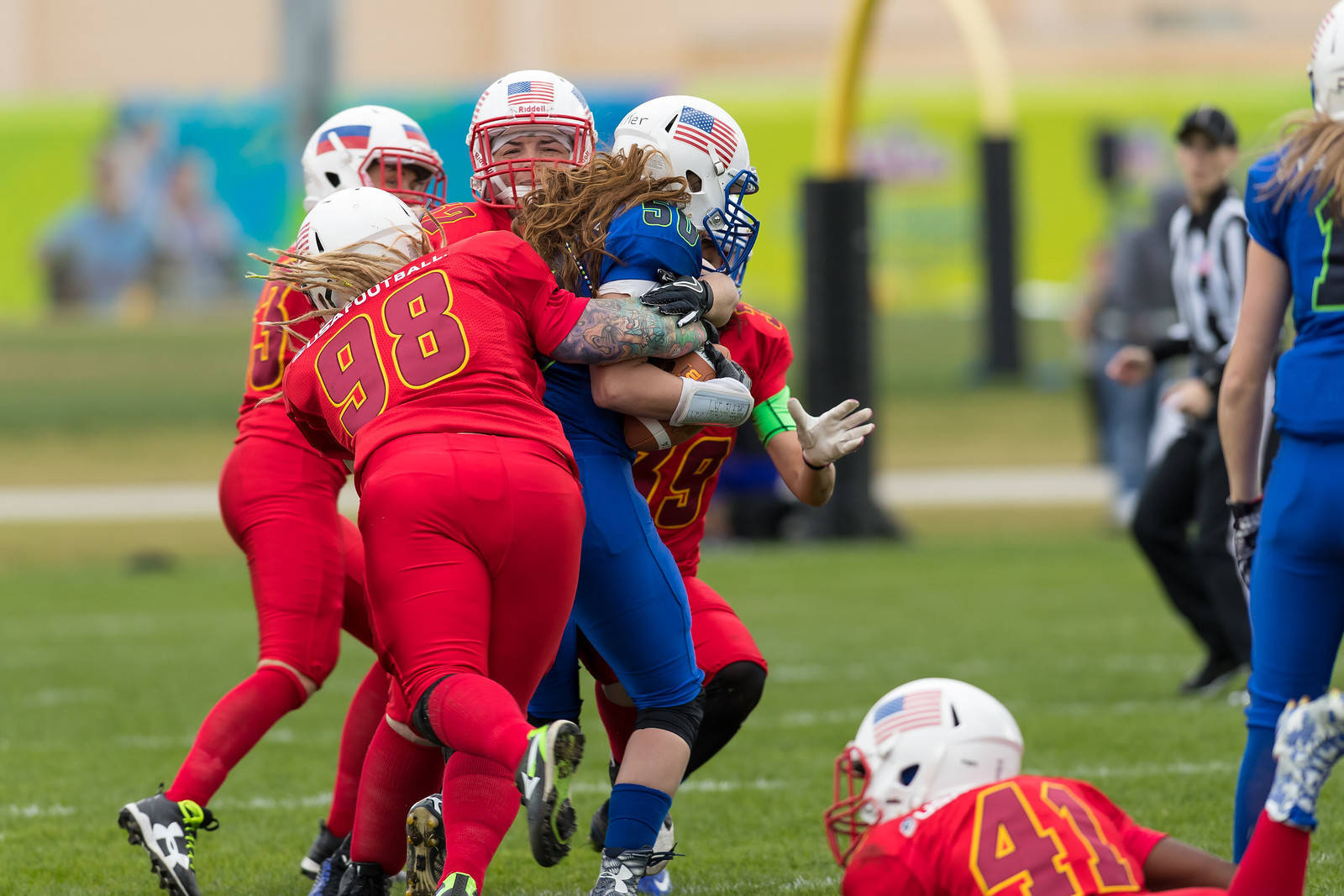 Women's Flag Football Action At The 2022 World Games Background