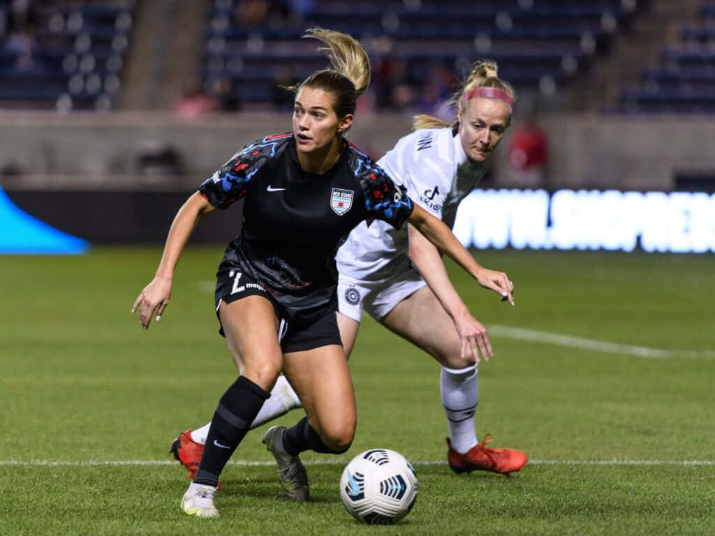 Women Soccer Match Action Background